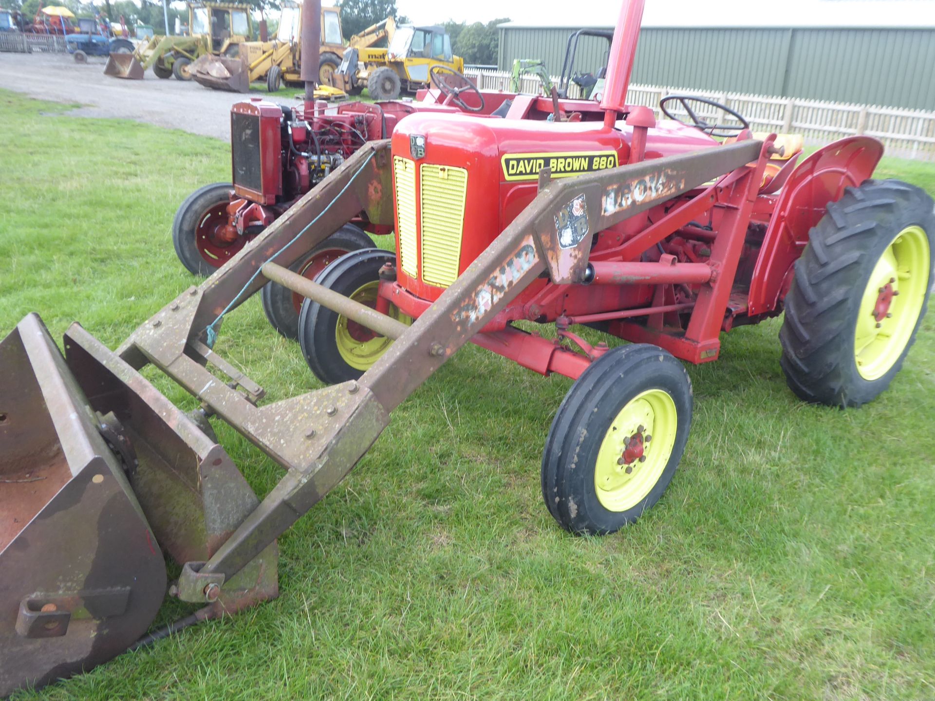 1961 David Brown 880 Implematic tractor with loader, tines and bucket, gwo NO VAT