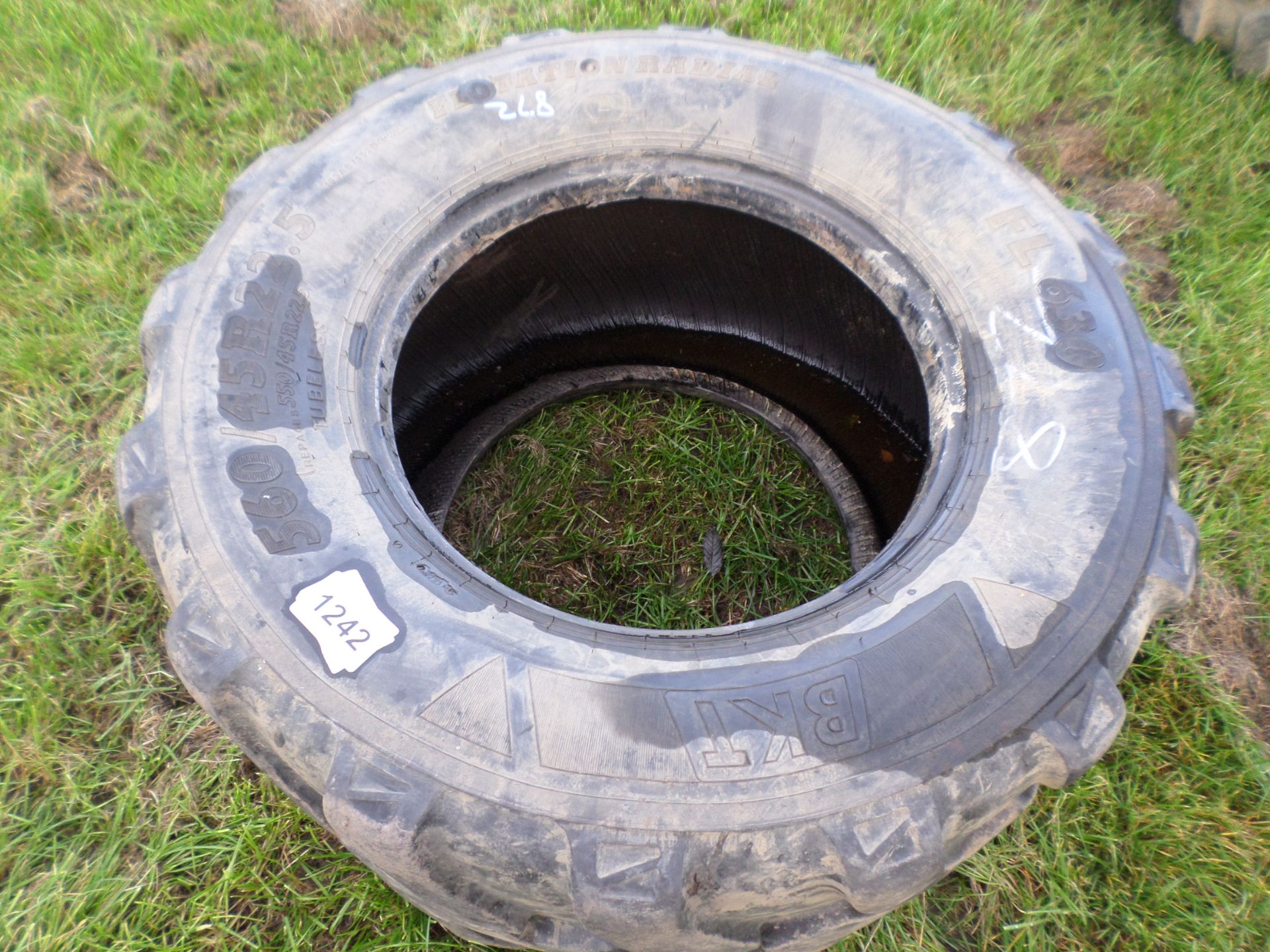 Part worn flotation tyre, 560/45R22.5 NO VAT