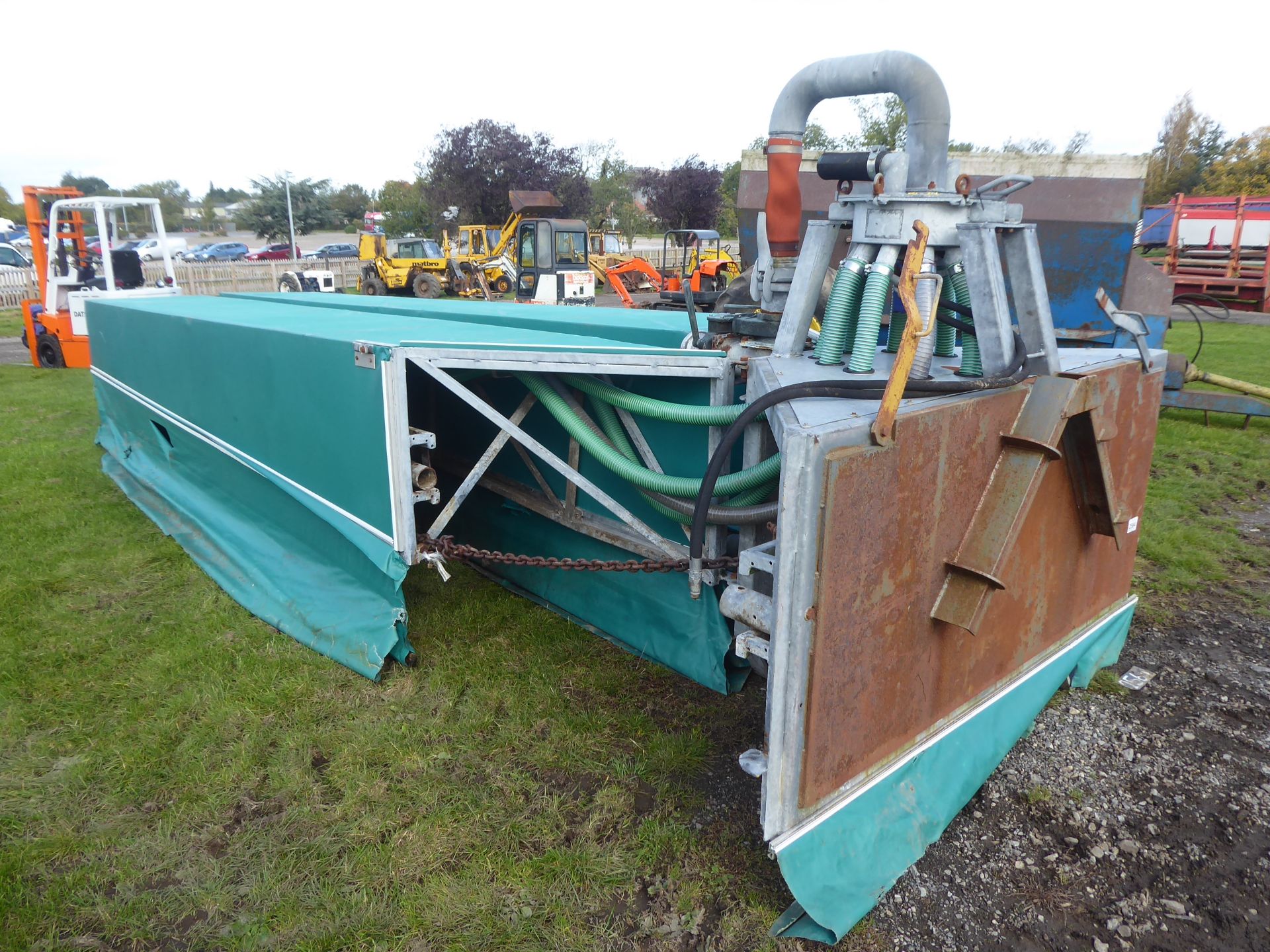 Slurry spreader for umbilical system, A-frame mounted, galvanised and folding out to 11m. 10