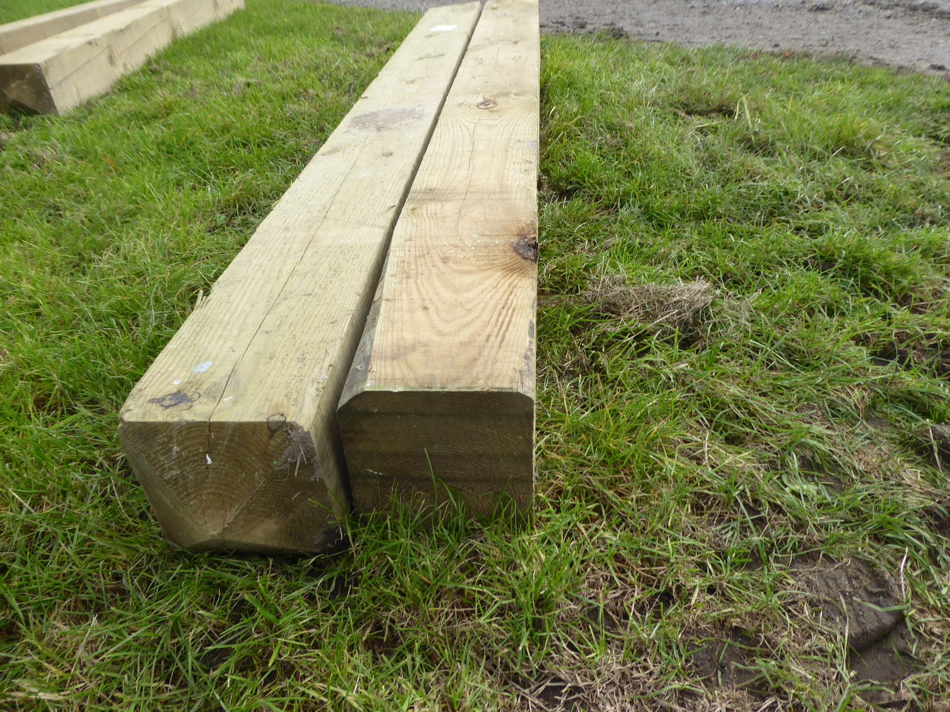 2 x 200mmx200mm tanalised square wooden gate posts