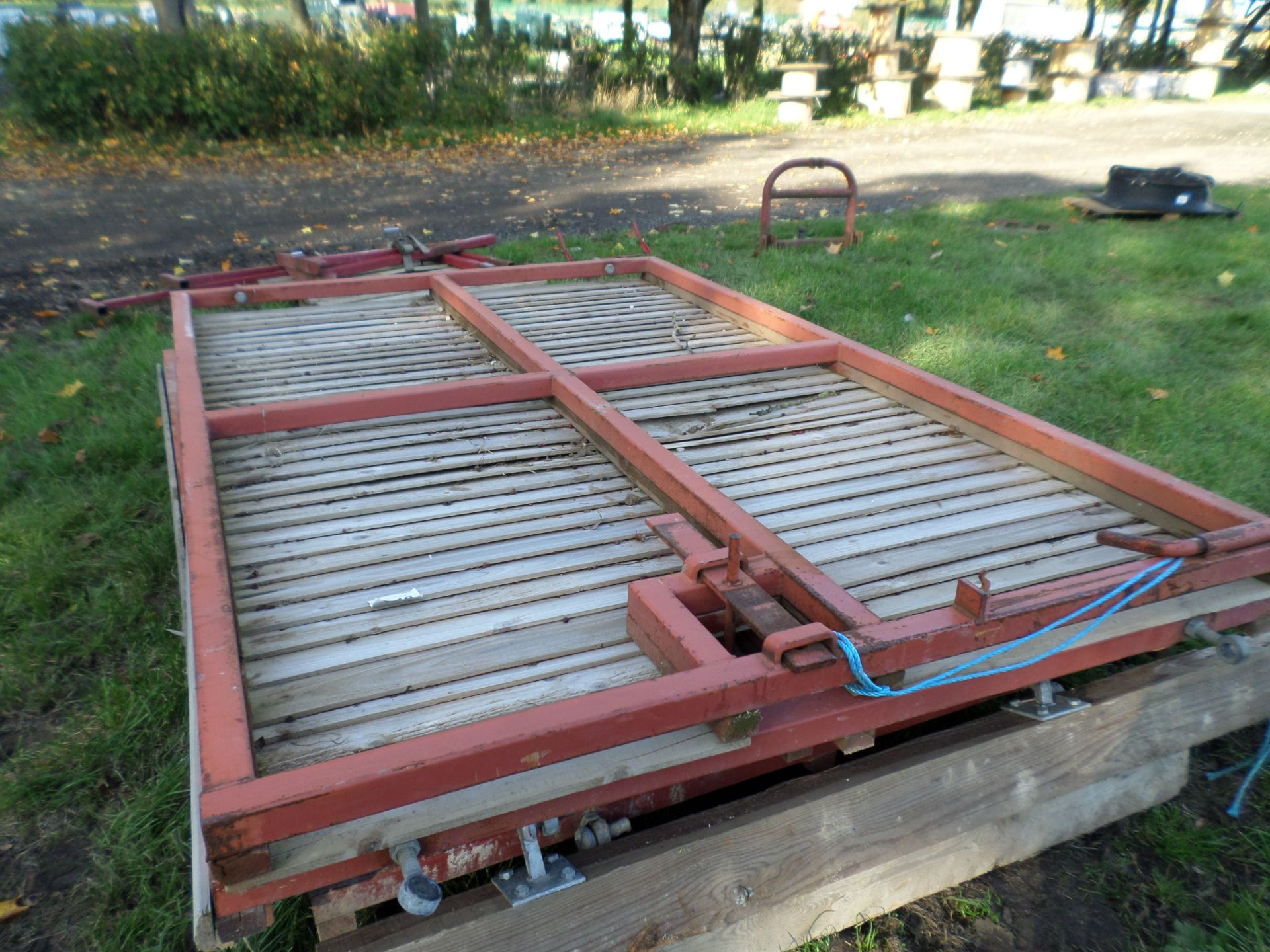 Metal gates and wood panels