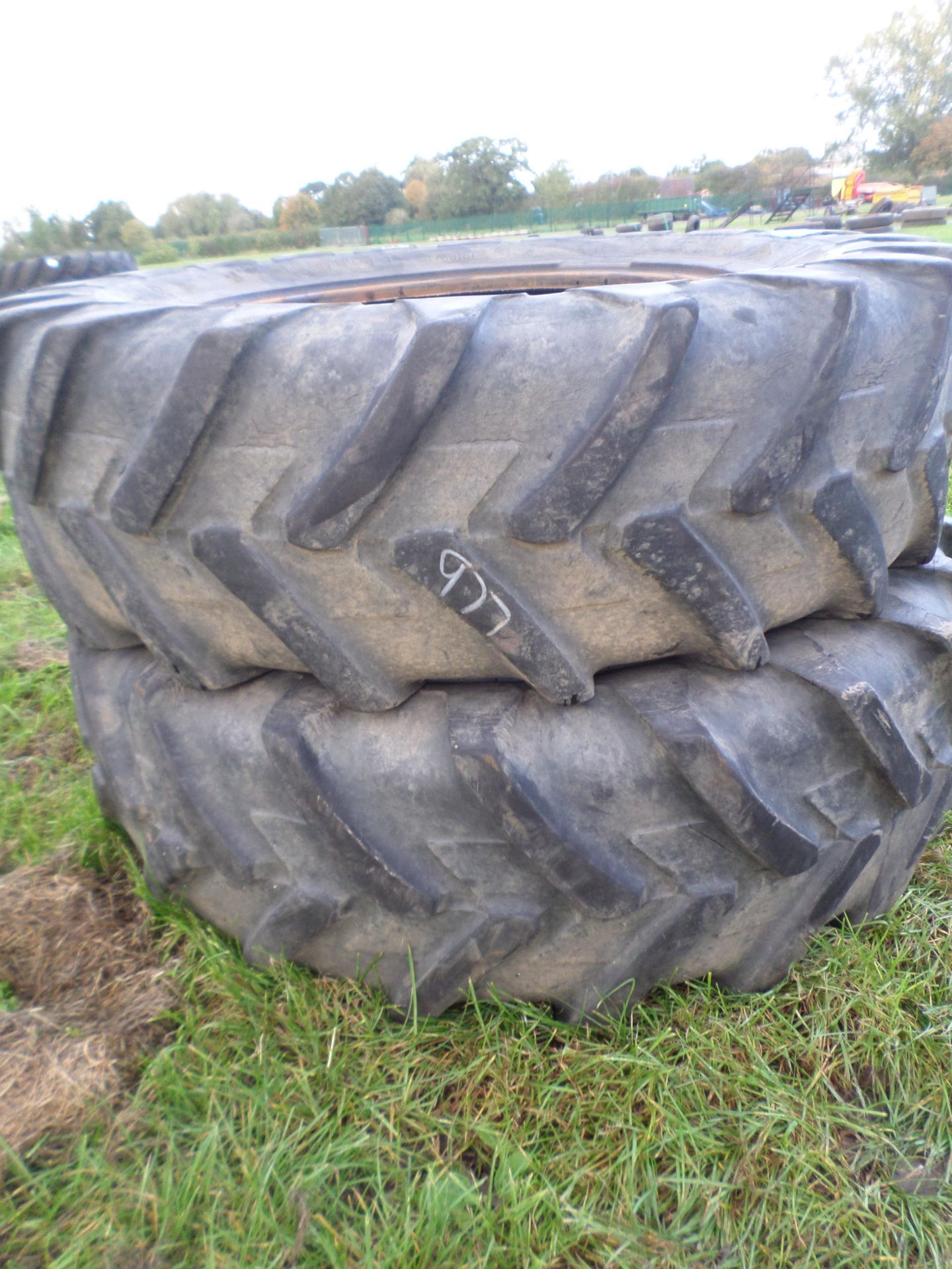 Pair of 14.9/28 dual wheel tyres - Image 2 of 2