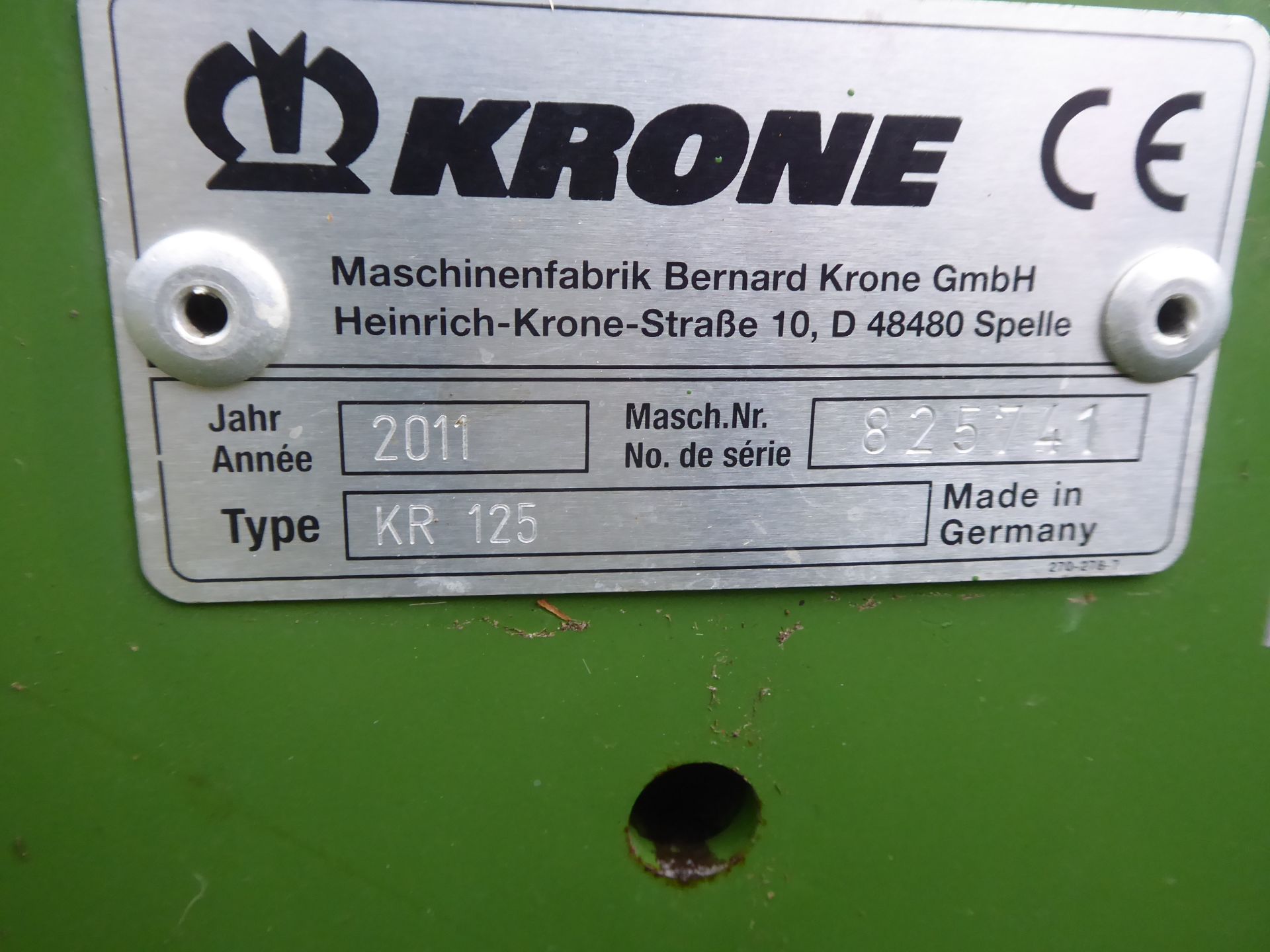 2013 Krone KR125 baler, net wrap, done very little work - Image 2 of 4