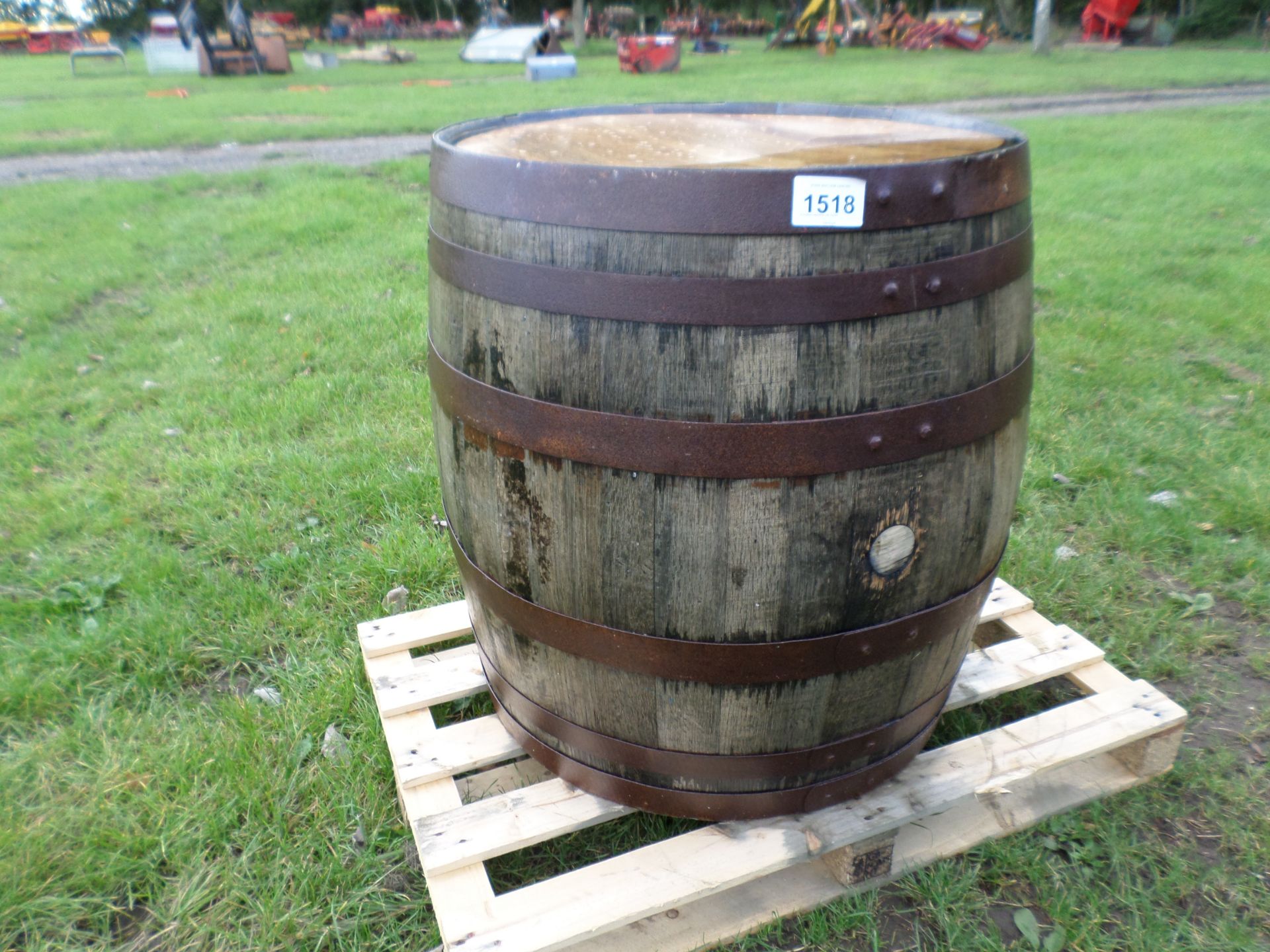 Polished tabletop oak barrel NO VAT