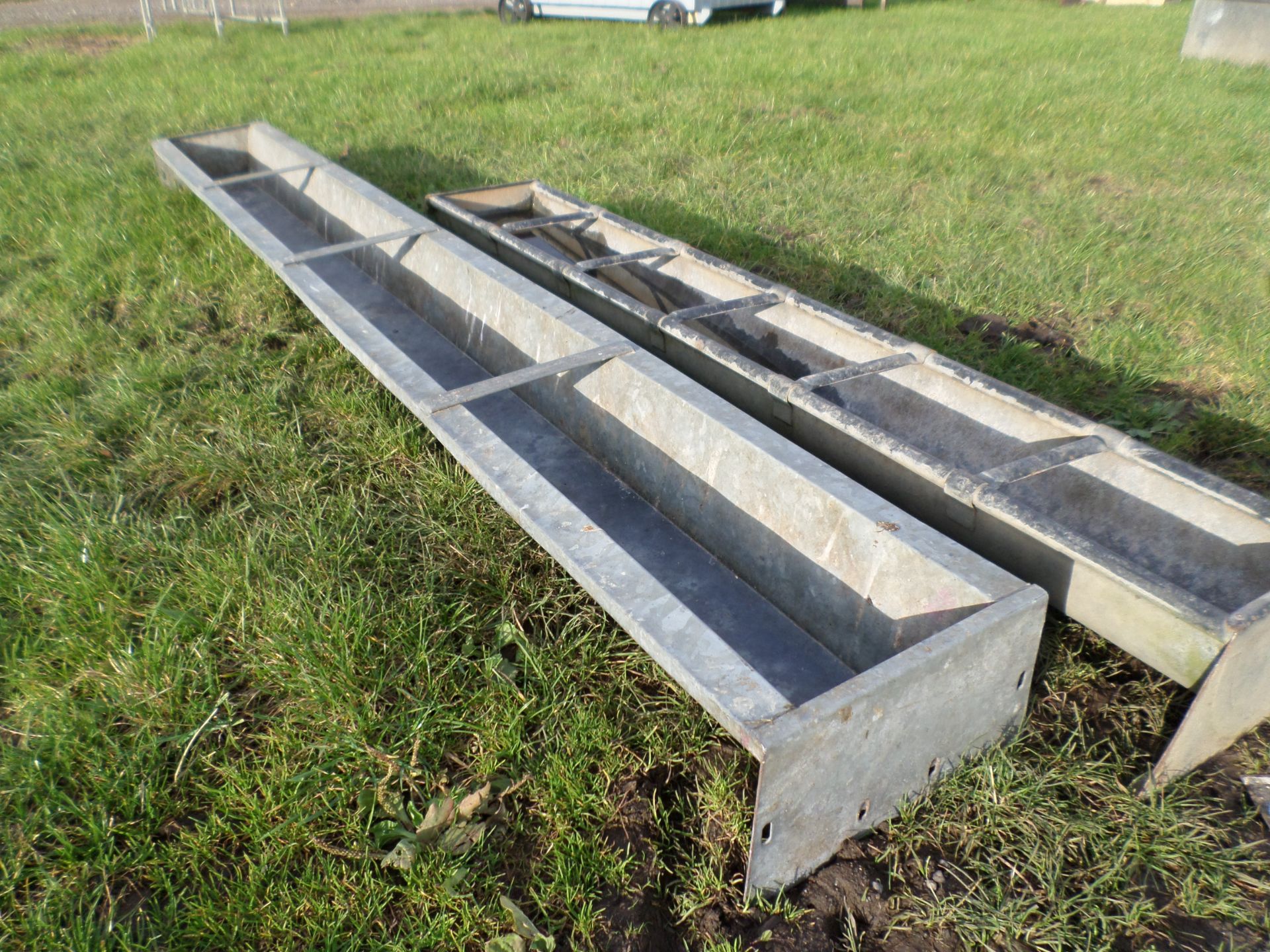 2 galvanised sheep troughs - Image 2 of 4