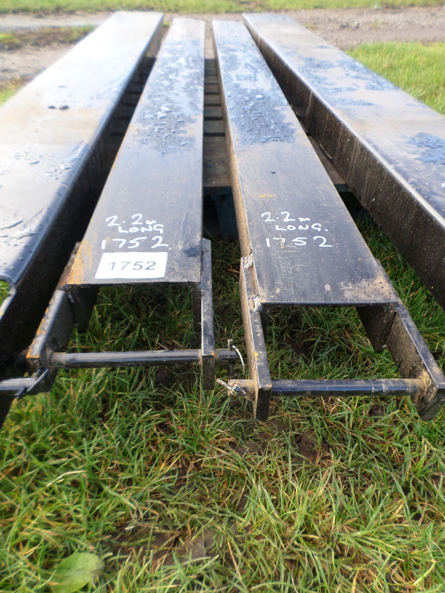 Pair of forklift extension tines 2.2m long