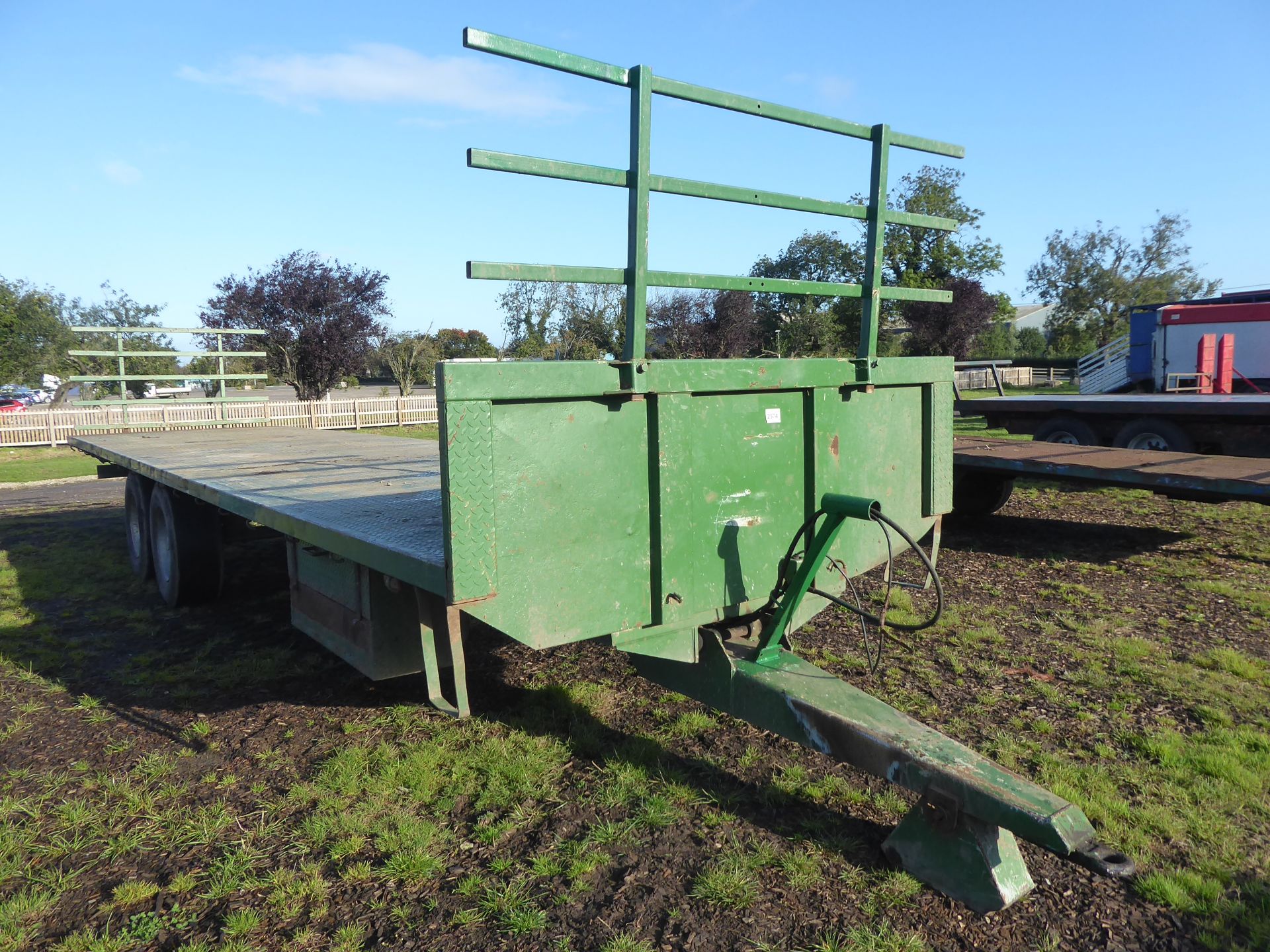 Bailey 35ft flat trailer, hydraulic brakes, sprung drawbar, super singles