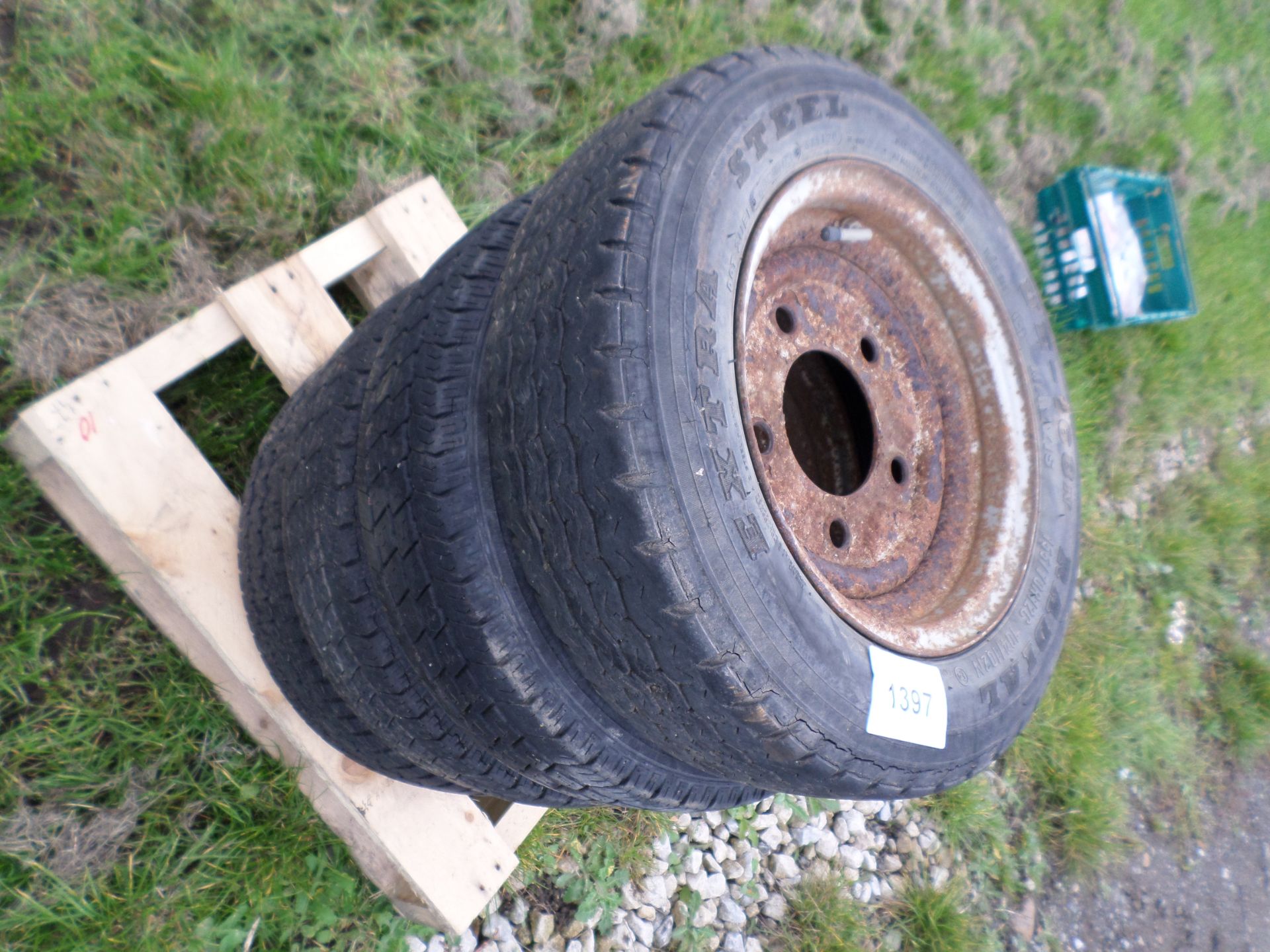 Set of 4 Ifor Williams wheels/tyres 155/70/12 - Image 2 of 2