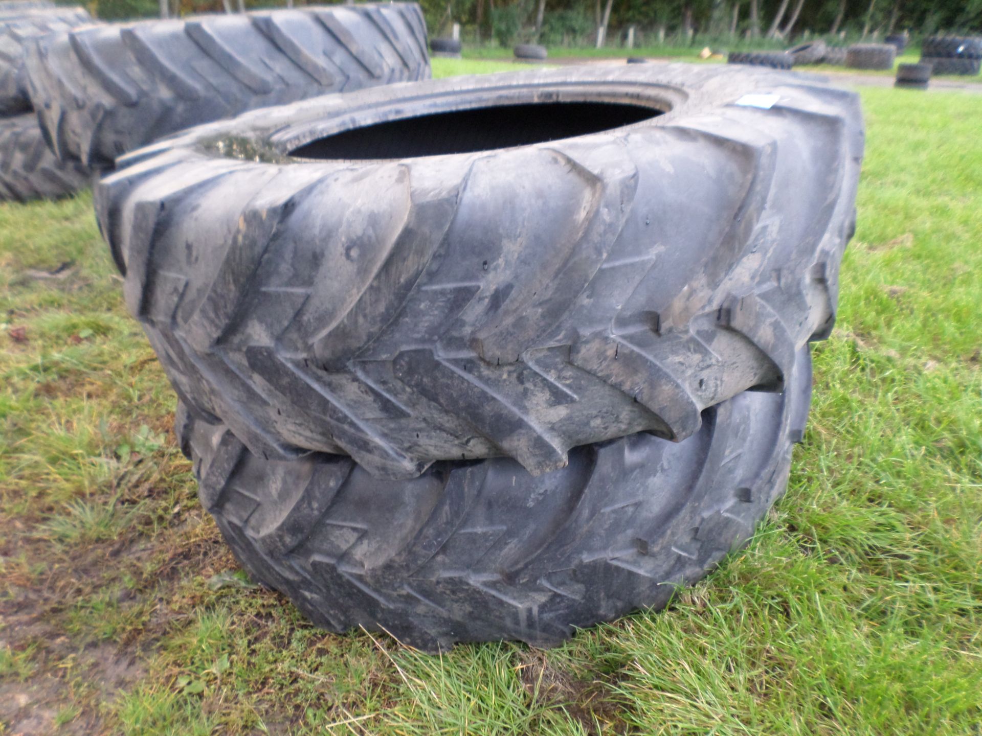 Pair of dual wheel tyres 16.9/30 - Image 2 of 2