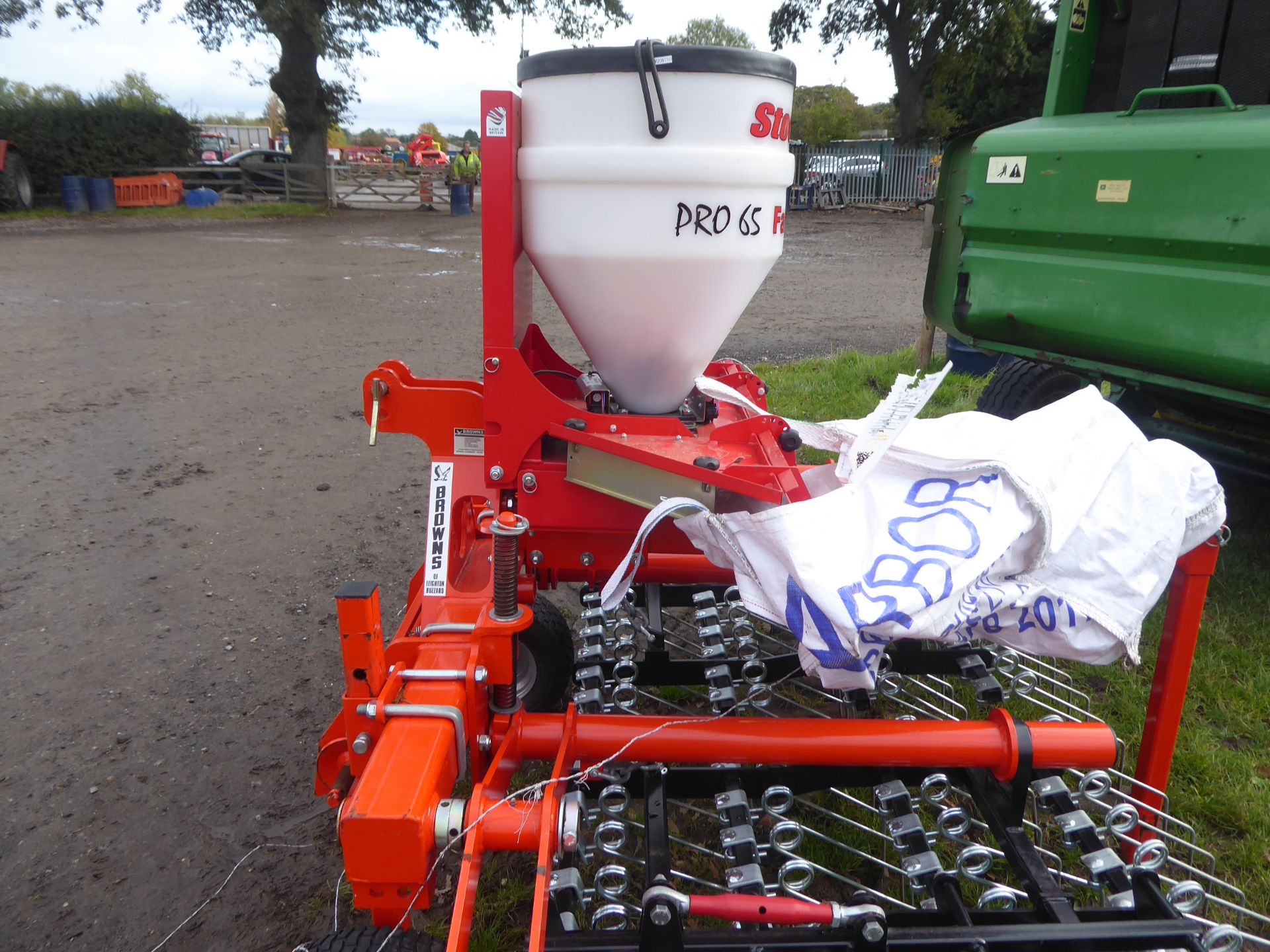 Brown 3m grass harrows c/w seeder, new - Image 4 of 5