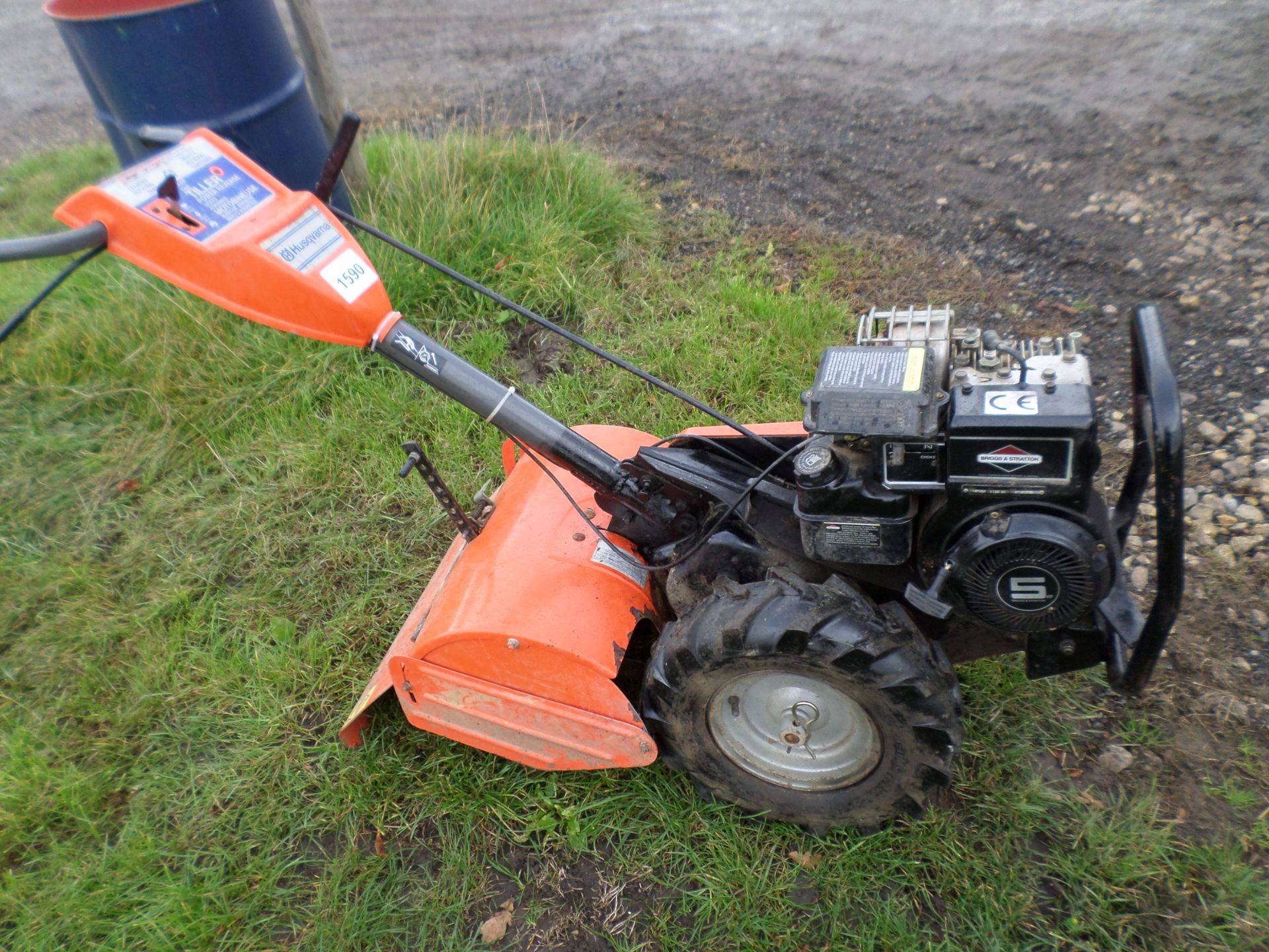 Husqvarna rear tine tiller c/w B&S engine, excellent condition and little used NO VAT