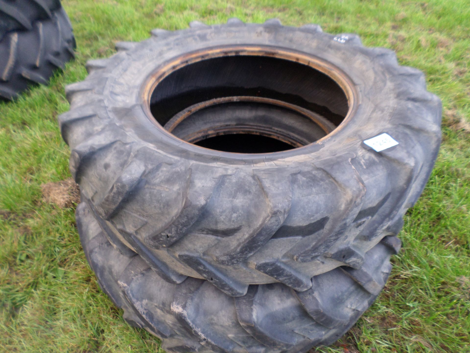 Pair of 14.9/28 dual wheel tyres