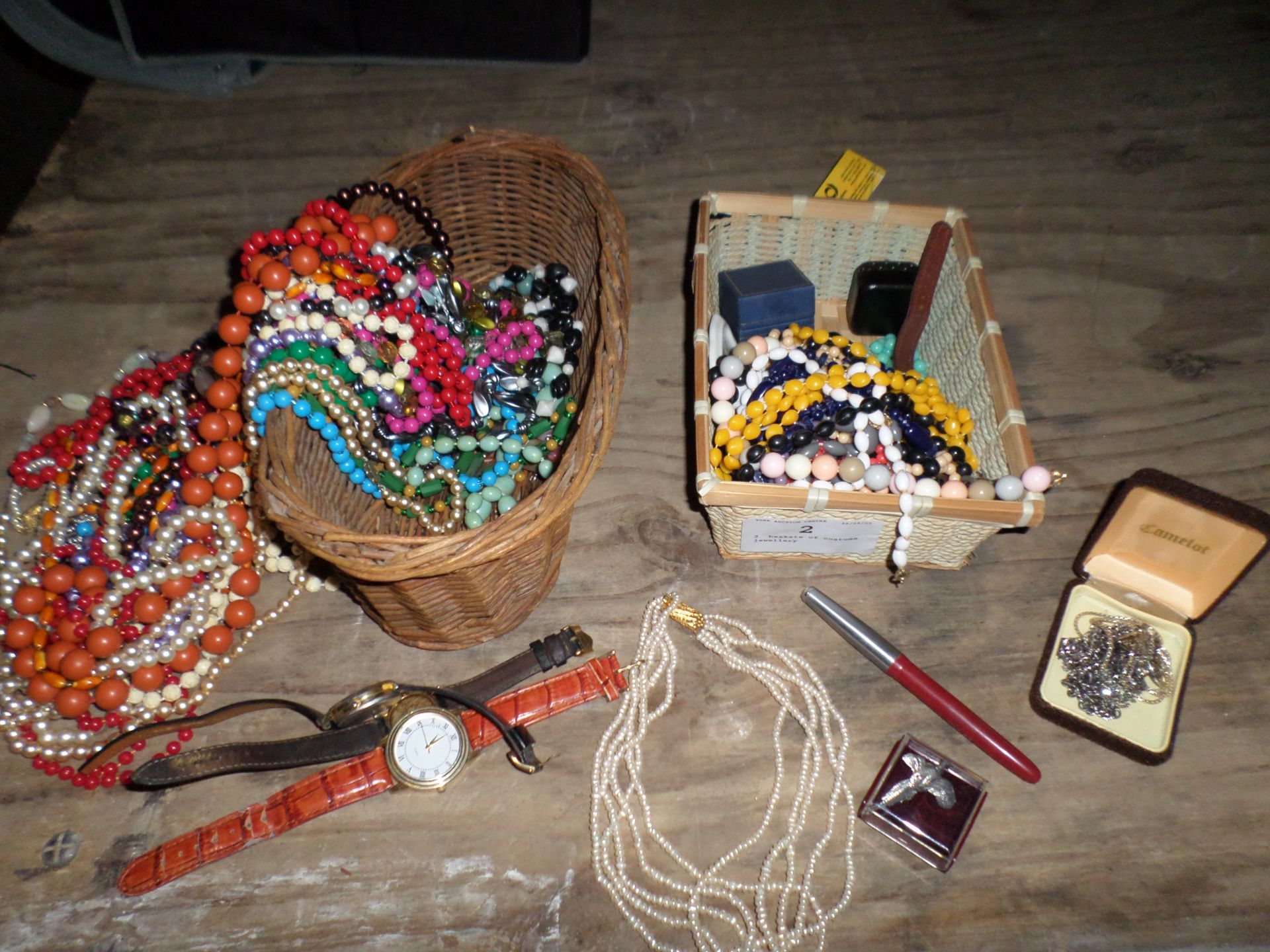 2 baskets of costume jewellery