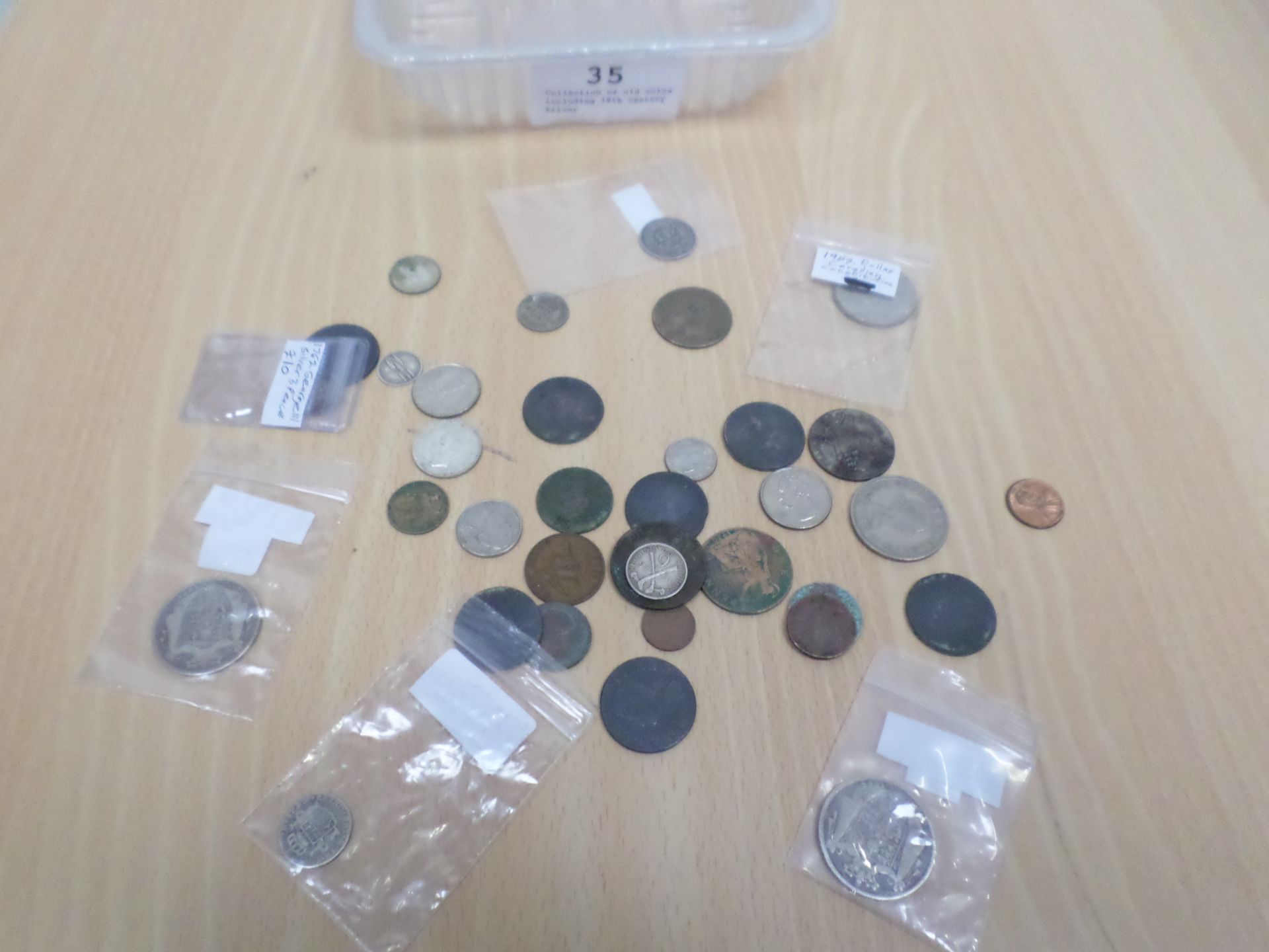 Collection of old coins including 18th century silver