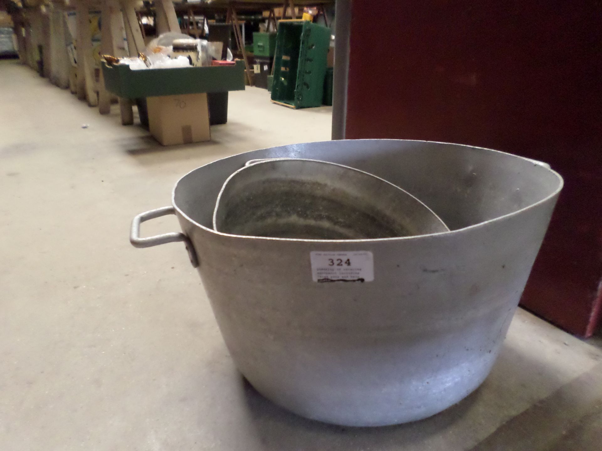 Quantity of catering equipment including large pans