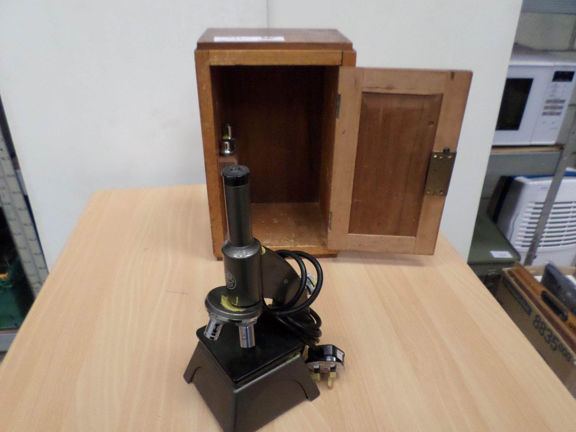 Vintage C.Baker of London microscope in wooden case