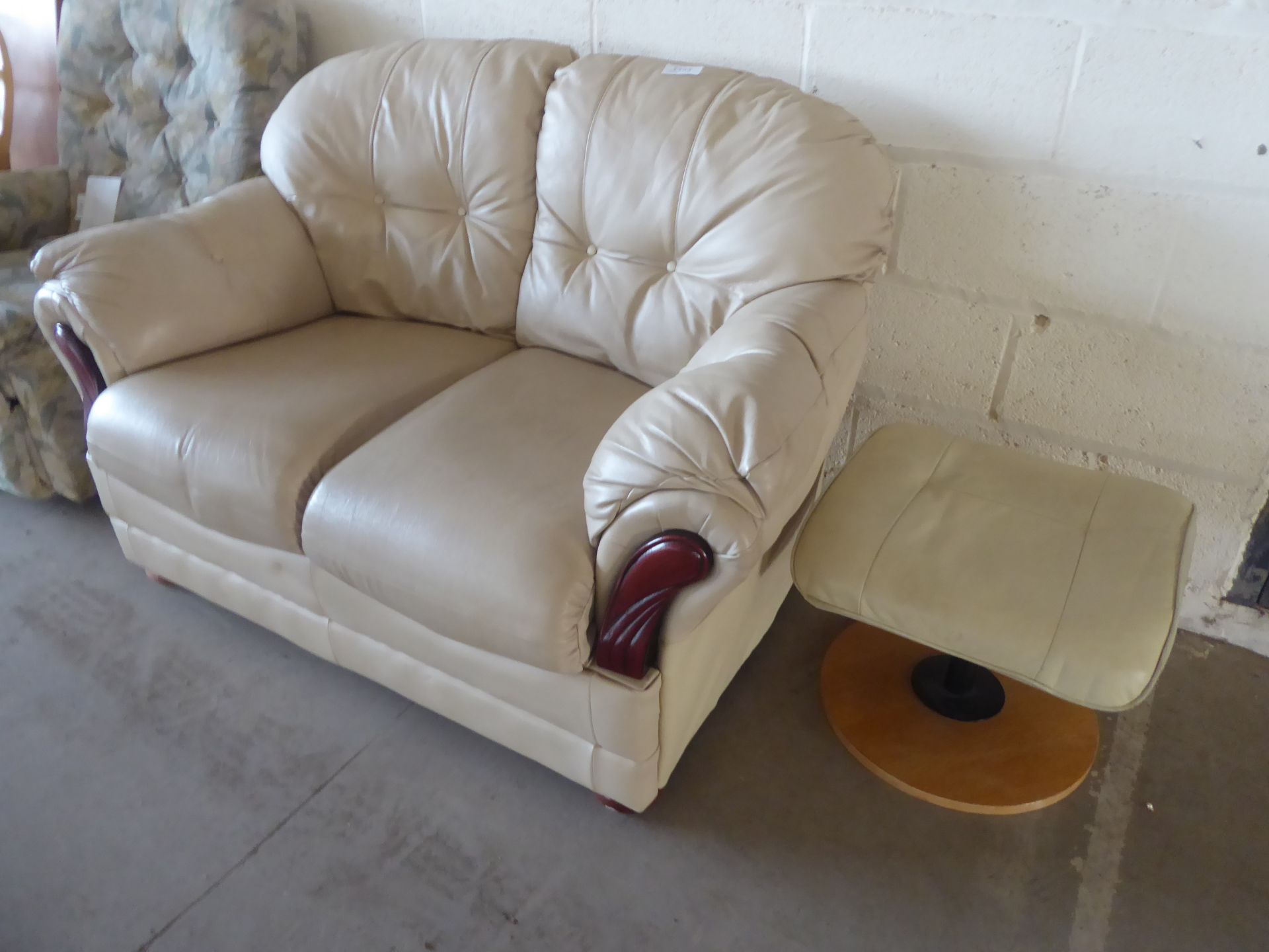 2 seater sofa and footstool