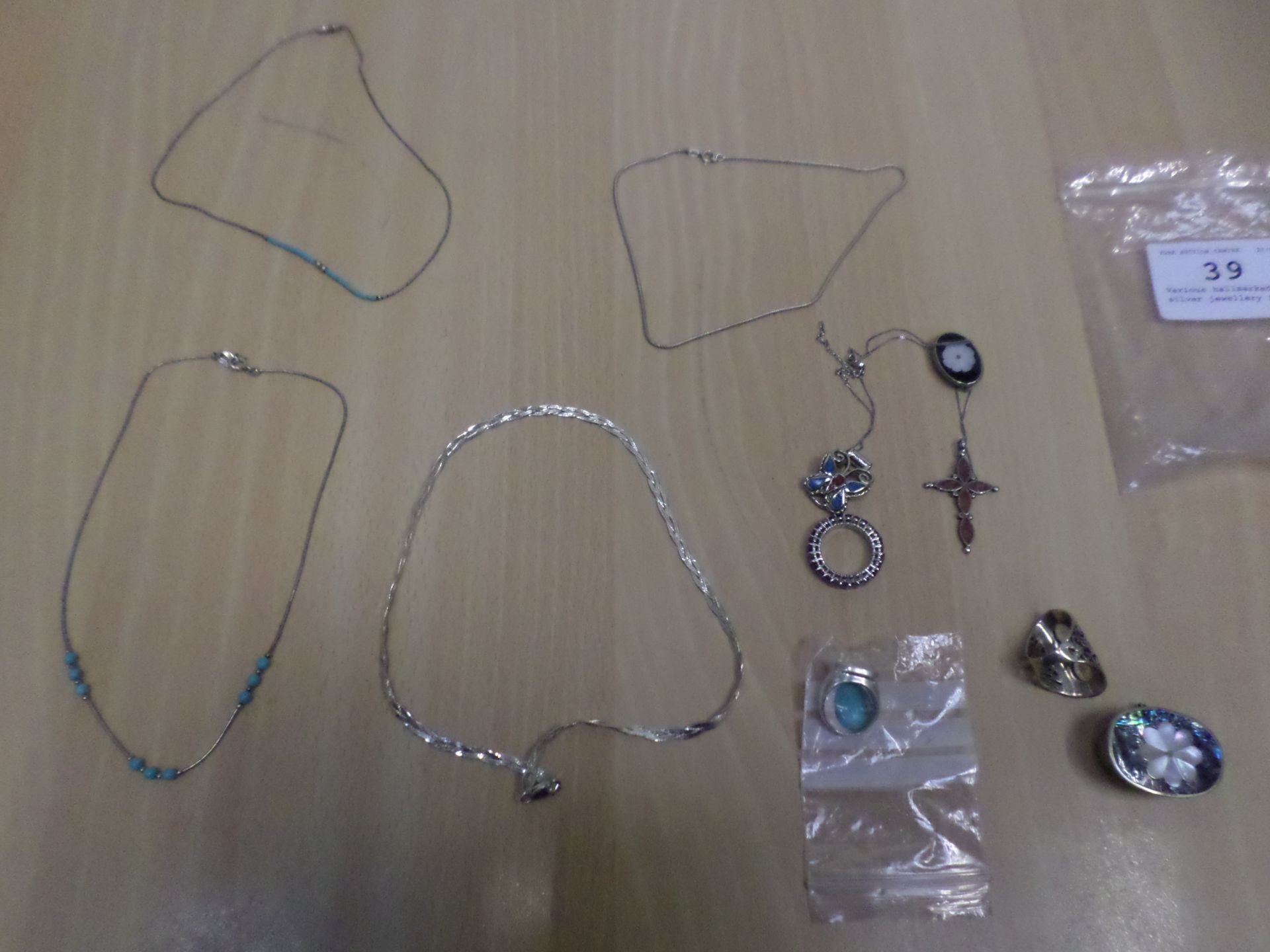 Various hallmarked silver jewellery items