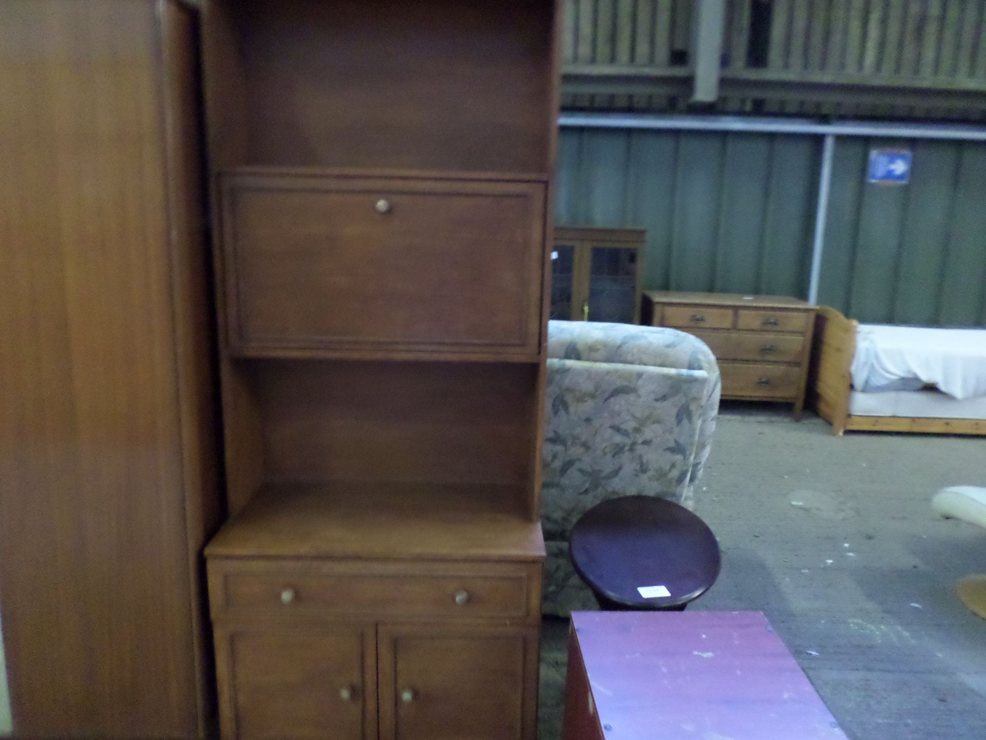 Vintage teak cupboard shelf unit - Image 2 of 2