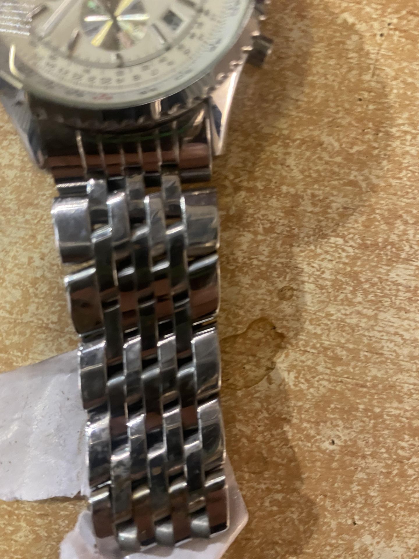 Stainless steel watch with Breitling marked on face, back and strap - Image 7 of 7