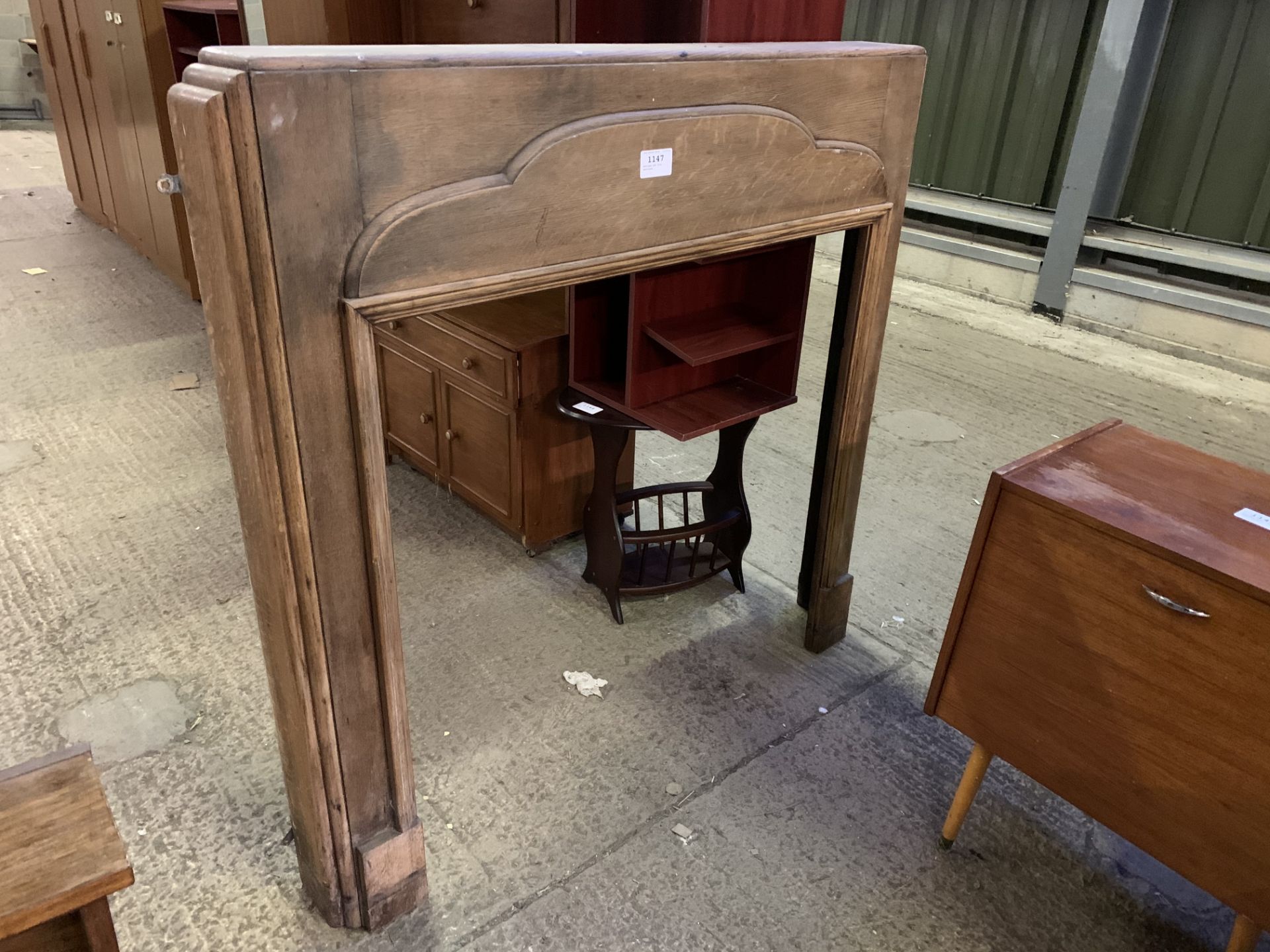 Antique oak fire surround