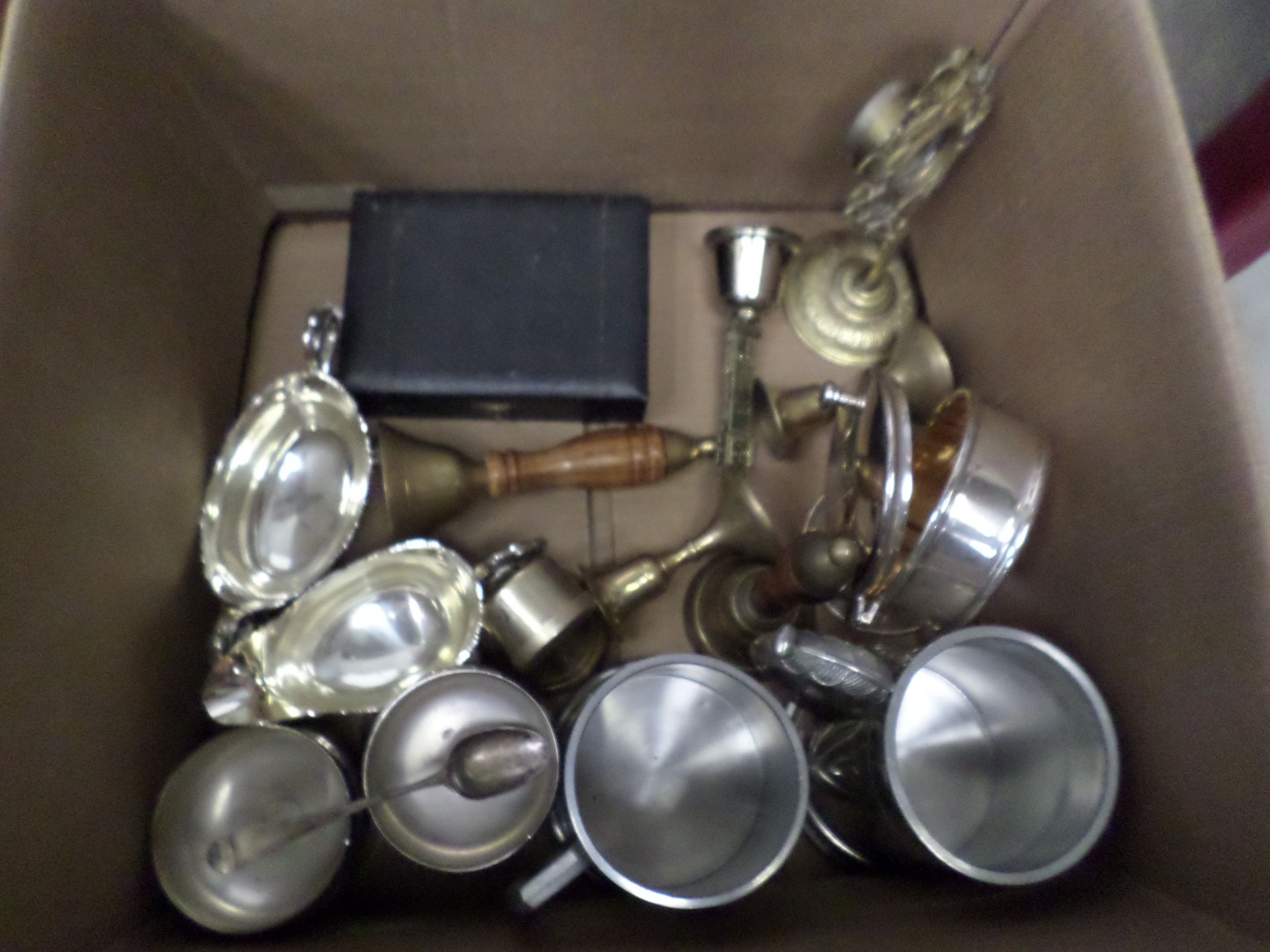 Mixed quantity of silver plate, brass and silver items including church artefacts