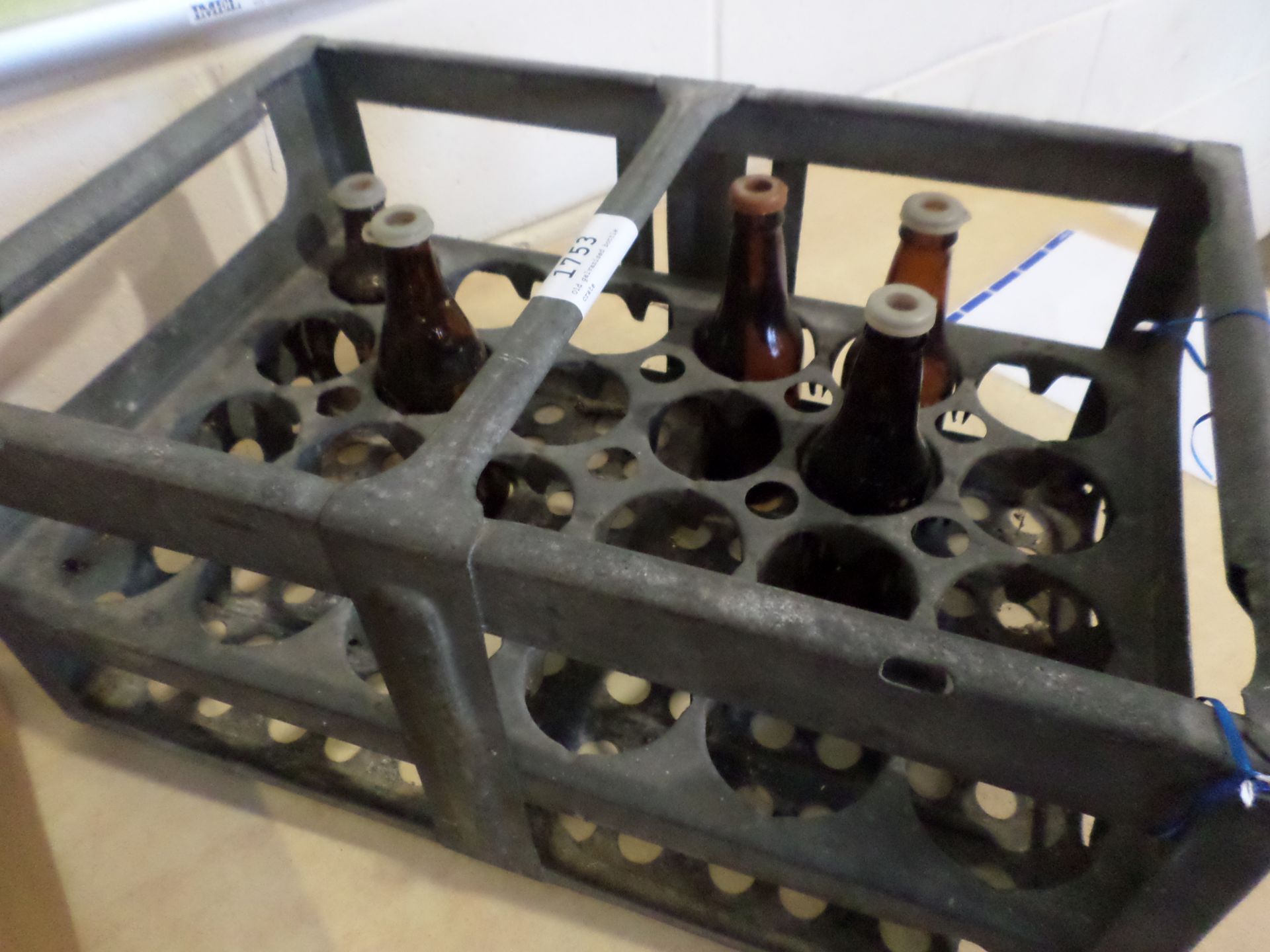 Old galvanised bottle crate