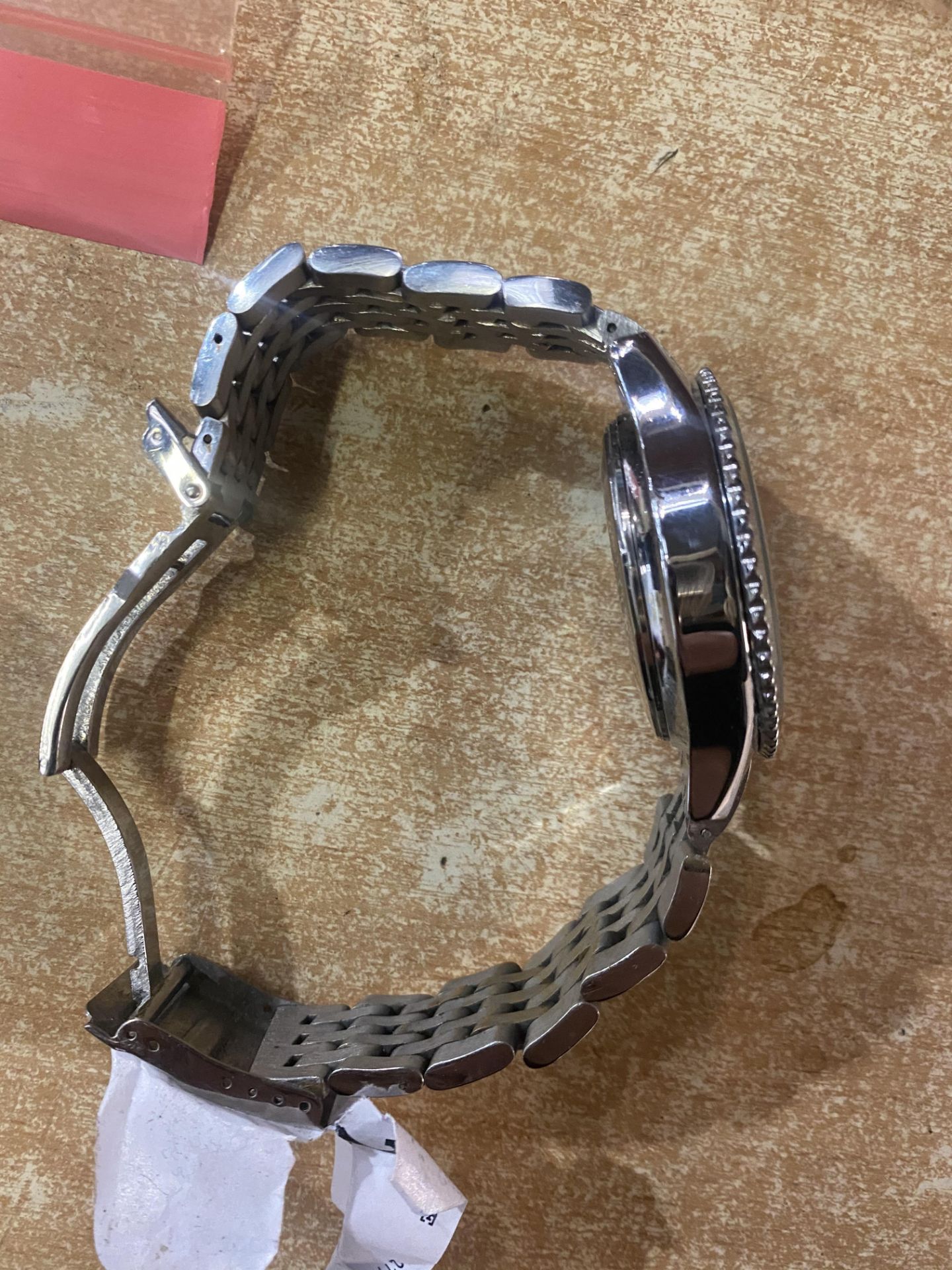 Stainless steel watch with Breitling marked on face, back and strap - Image 4 of 7