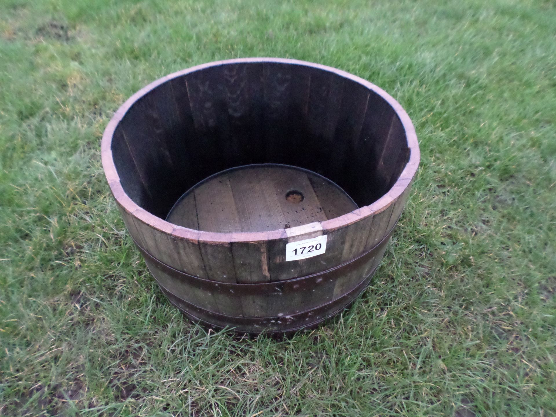 Old oak barrel hogshead planter NO VAT