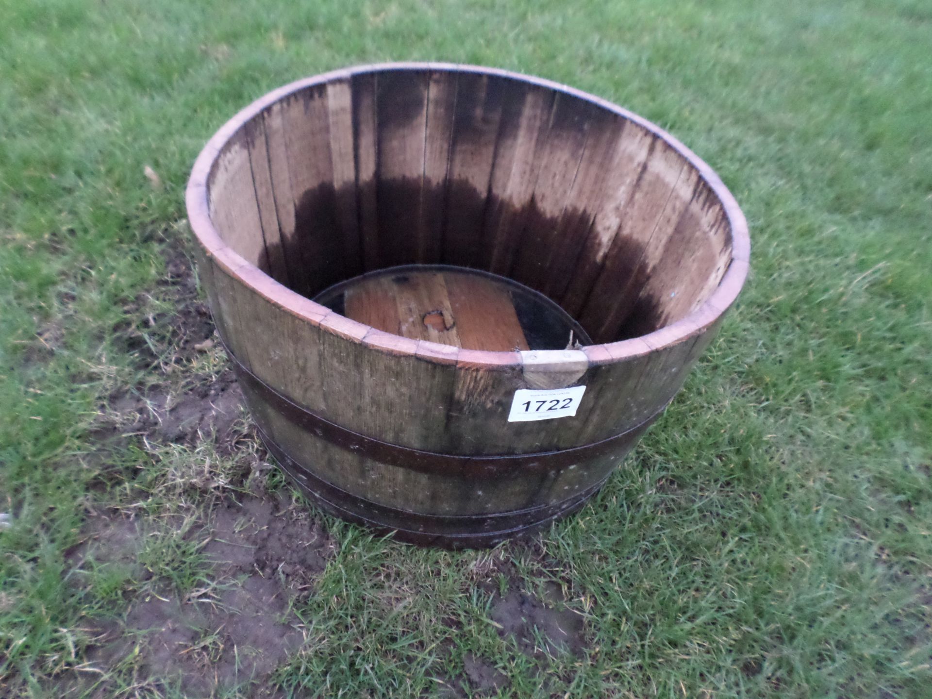 Old oak barrel hogshead planter NO VAT