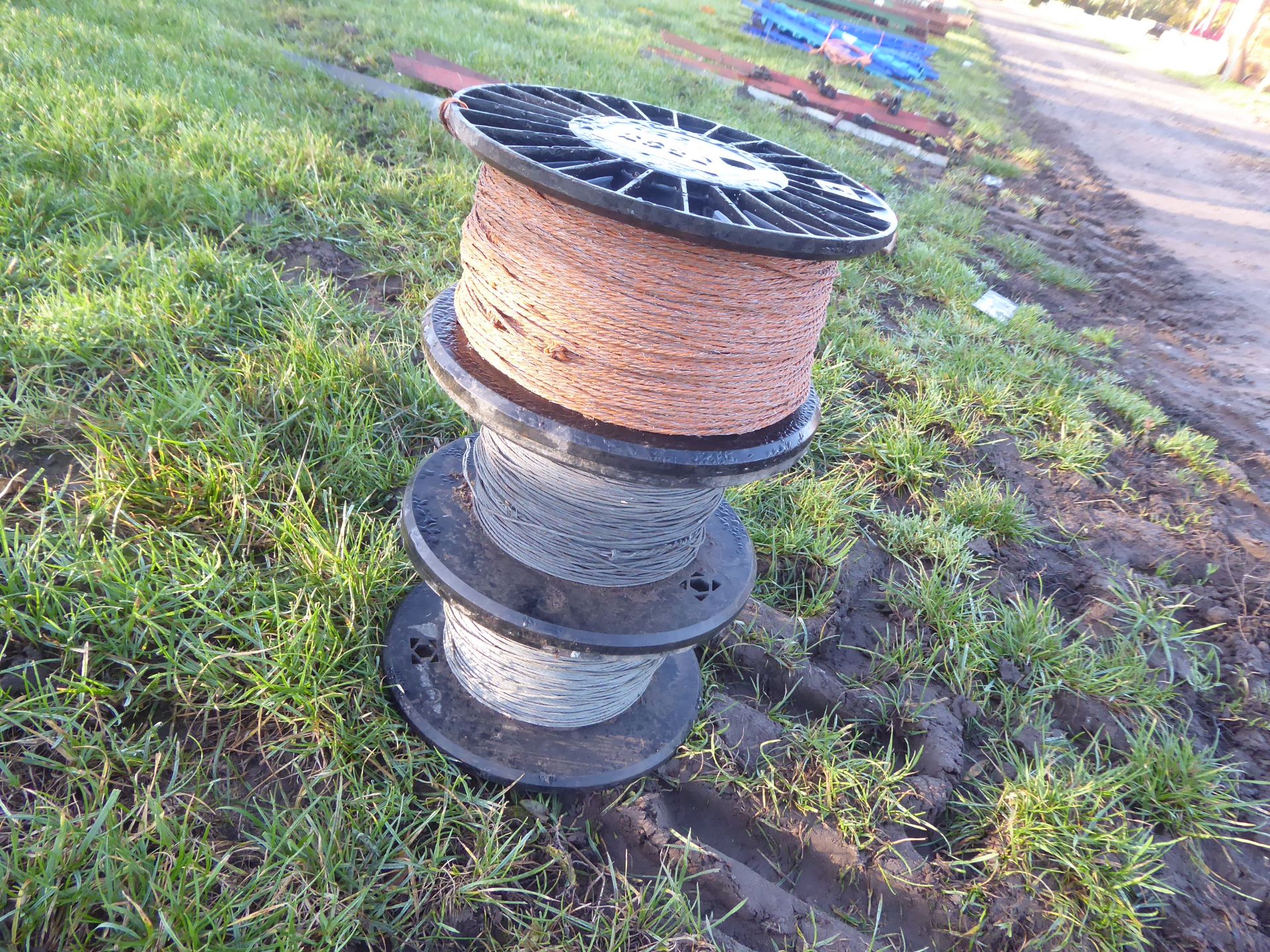 3 electric fencing wire reels