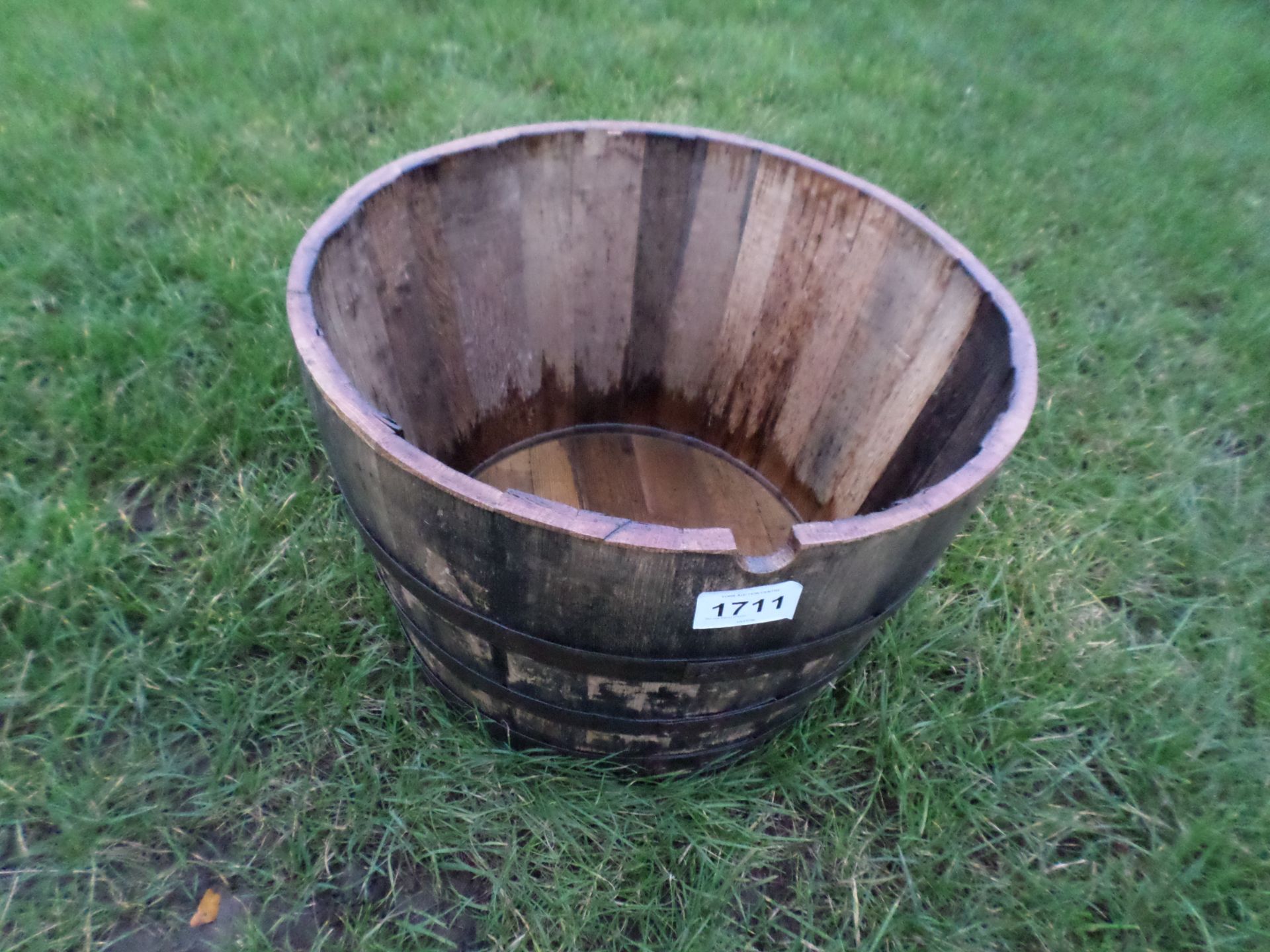 Old oak barrel planter NO VAT