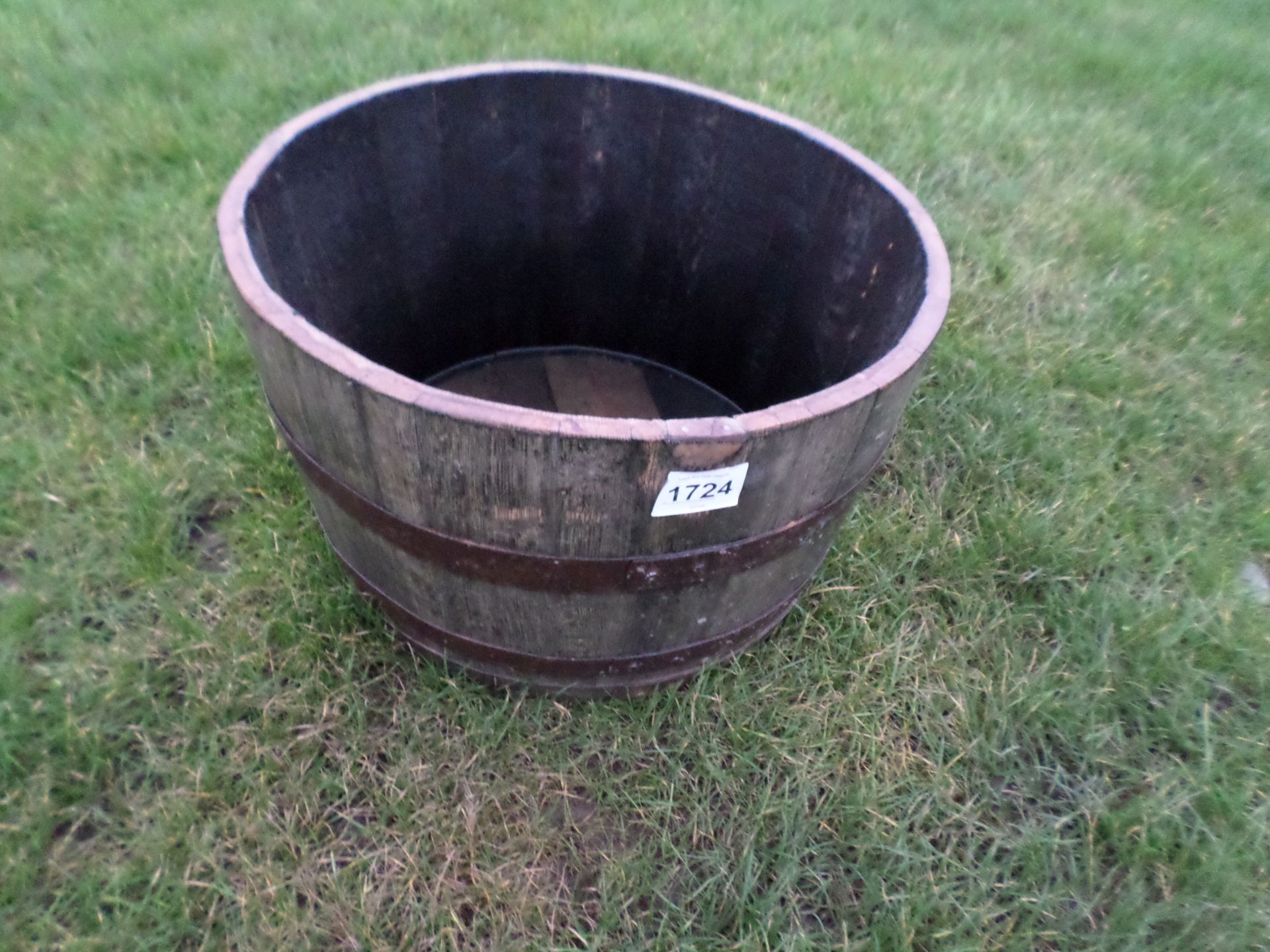 Old oak barrel hogshead planter NO VAT