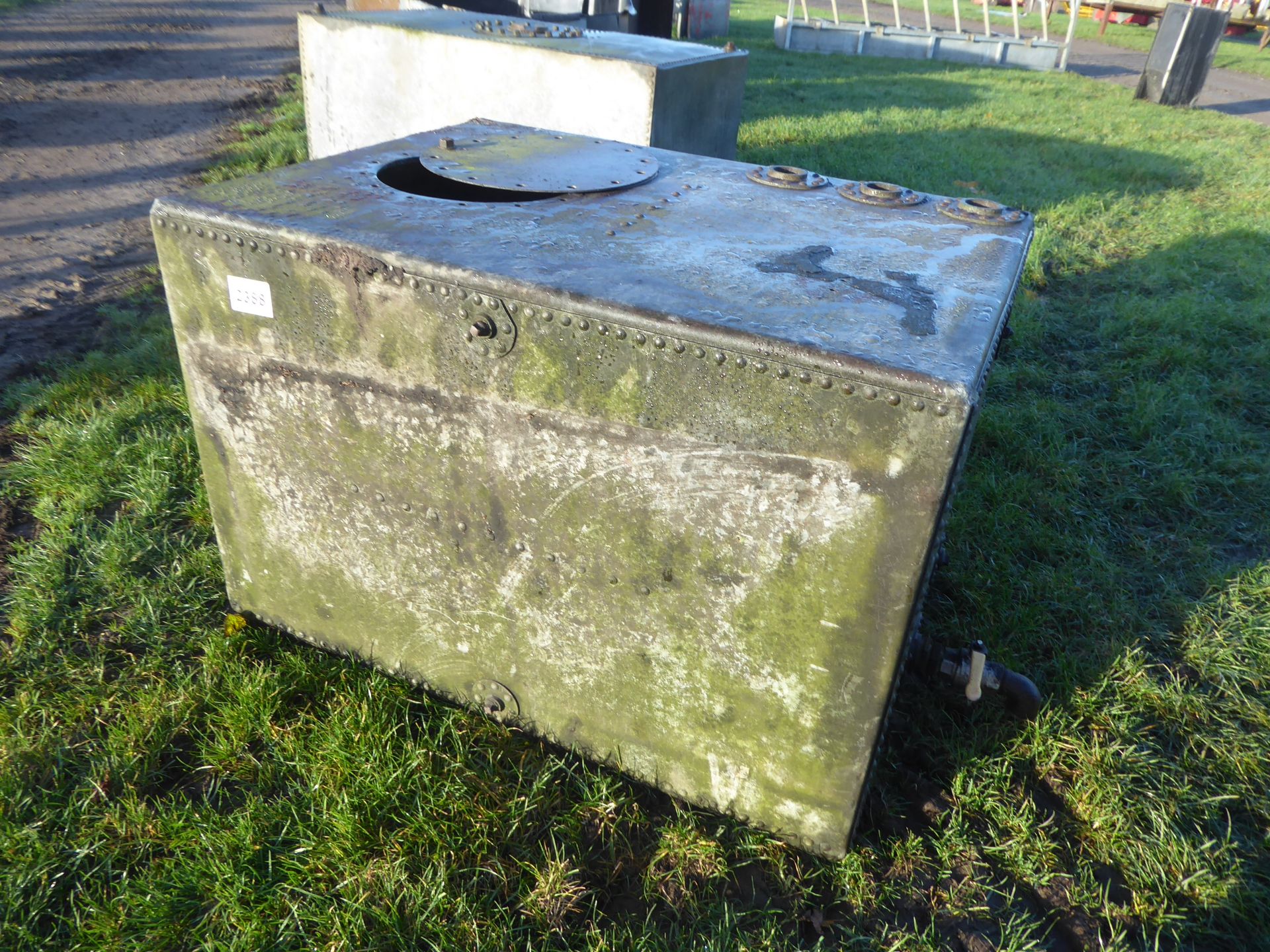 2 galvanised riveted tanks NO VAT