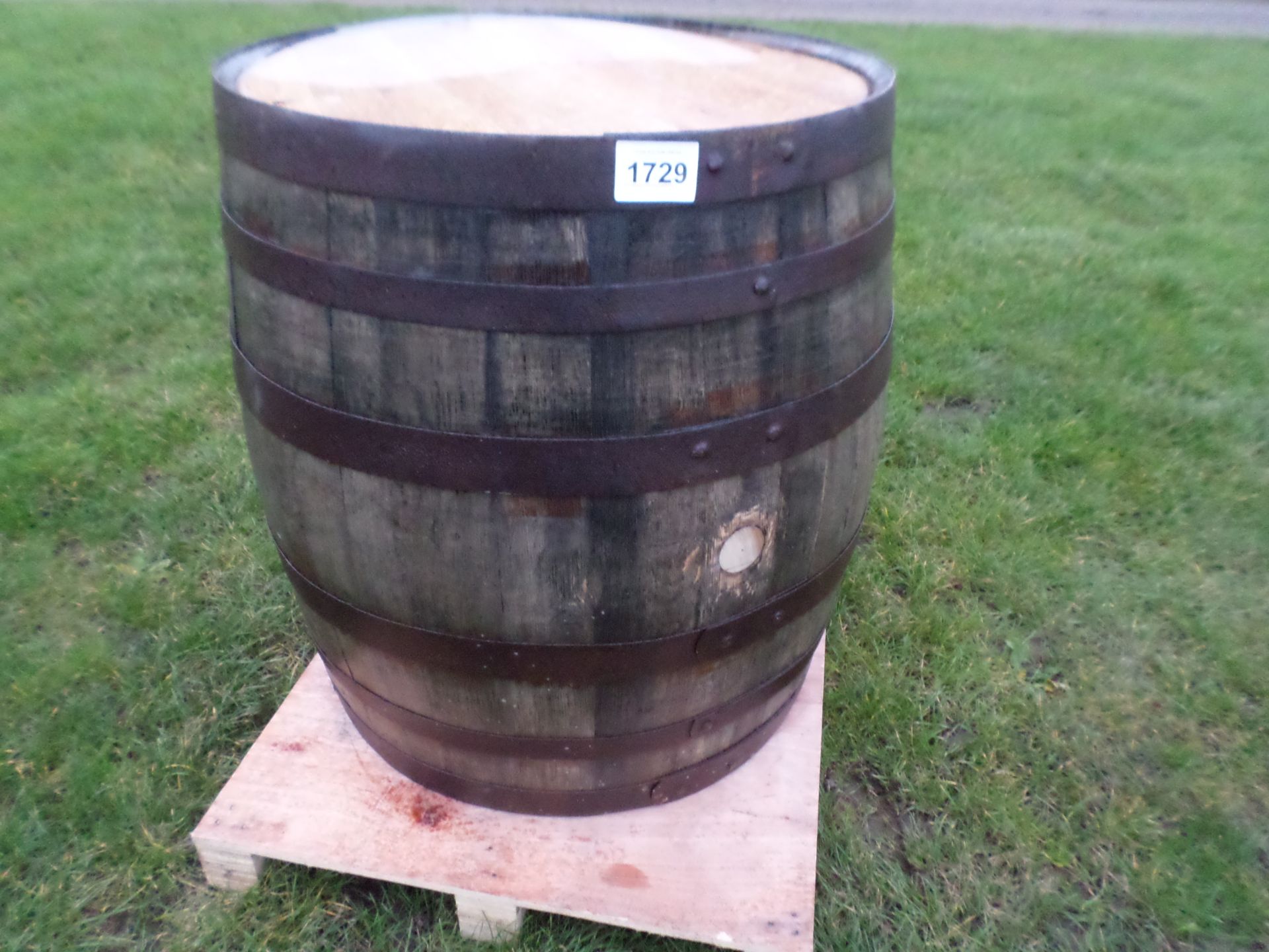 Old oak barrel polished tabletop NO VAT