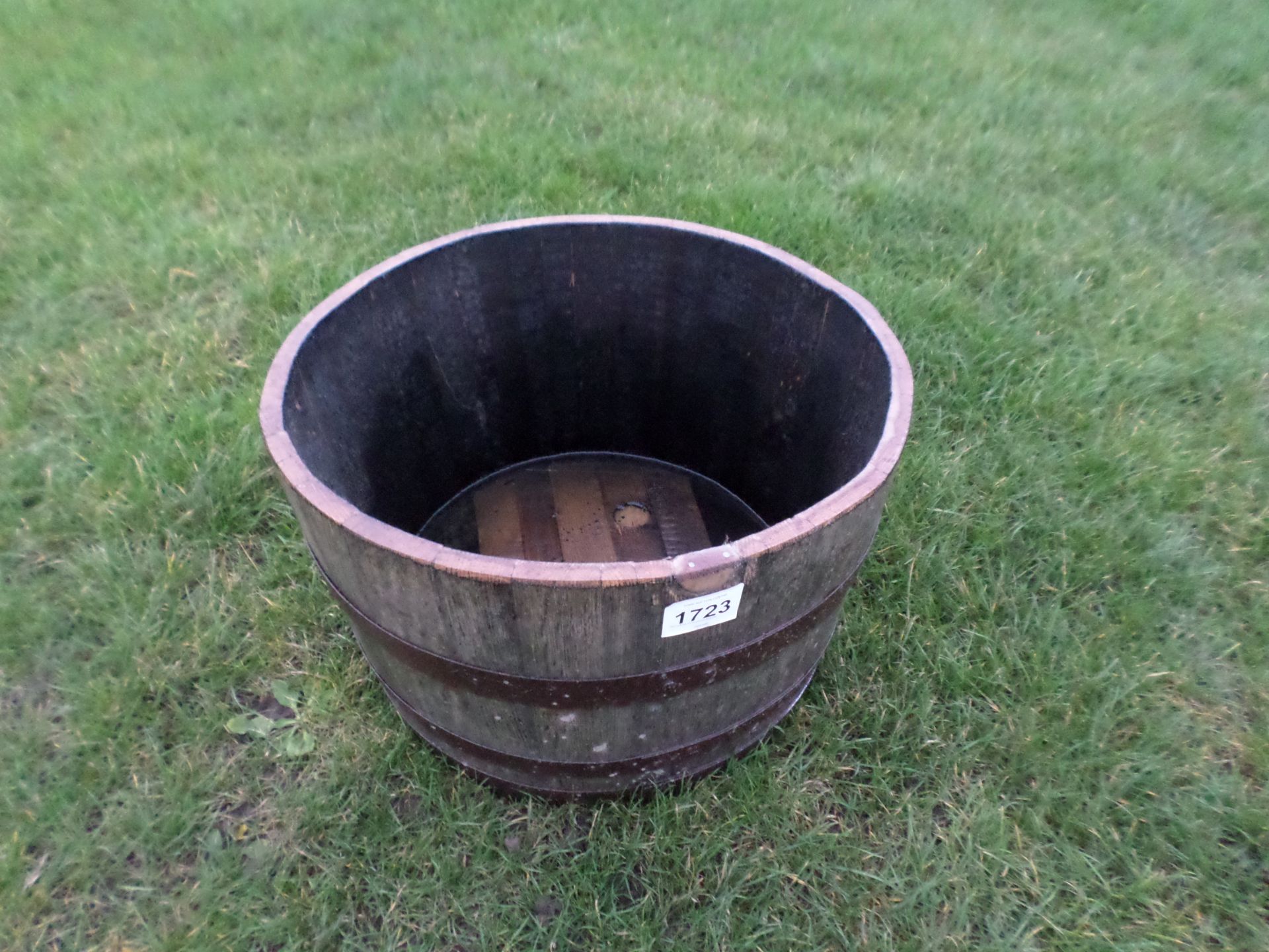 Old oak barrel hogshead planter NO VAT