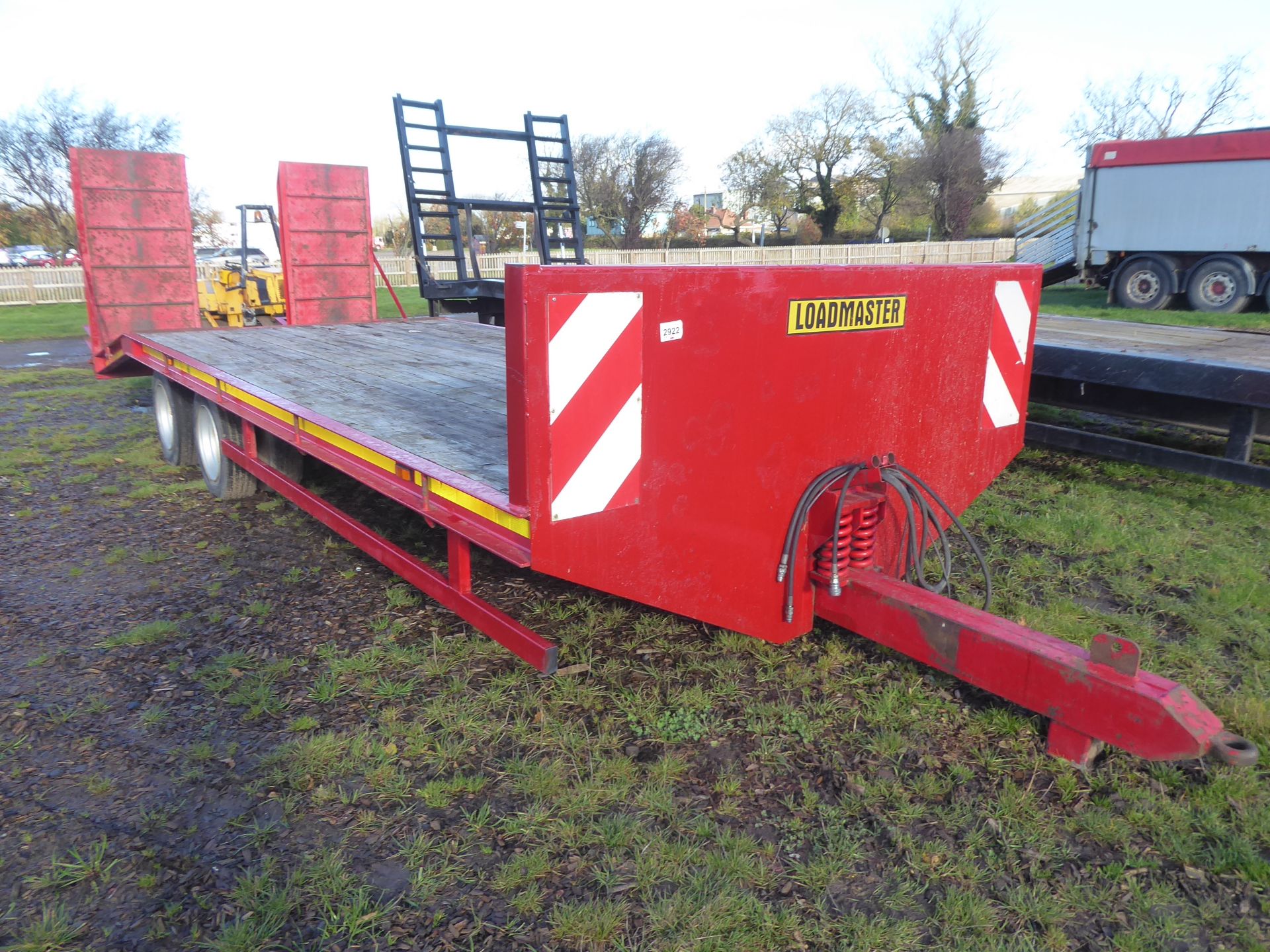 Herbst low loader 16T trailer, hydraulic ramps, sprung drawbar, brakes and lights
