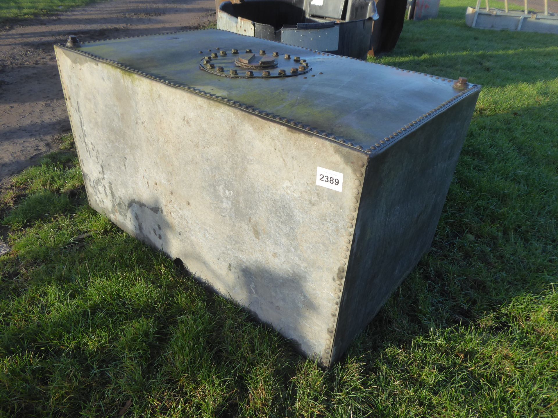 2 galvanised riveted tanks NO VAT