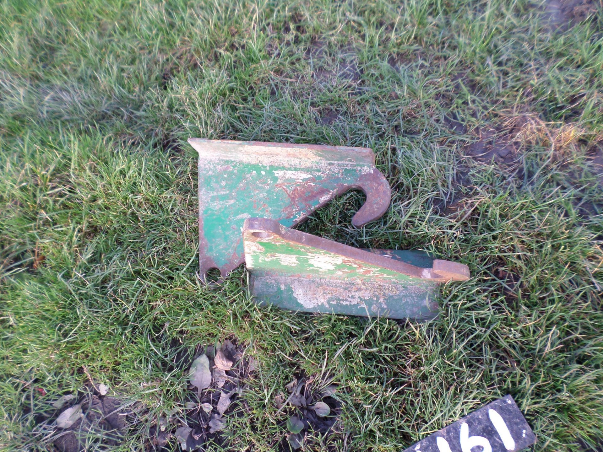 2 weld on tractor loader attachment brackets