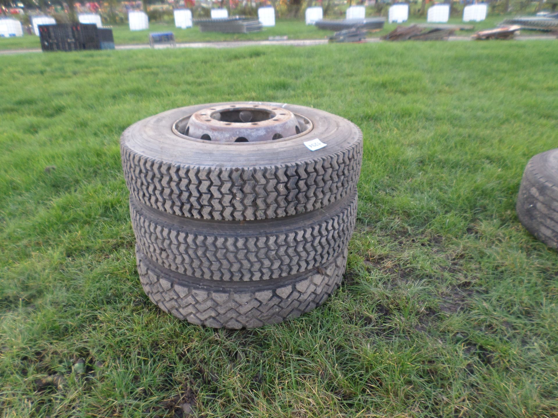 2 part worn tyres on rims 11/22.5 NO VAT