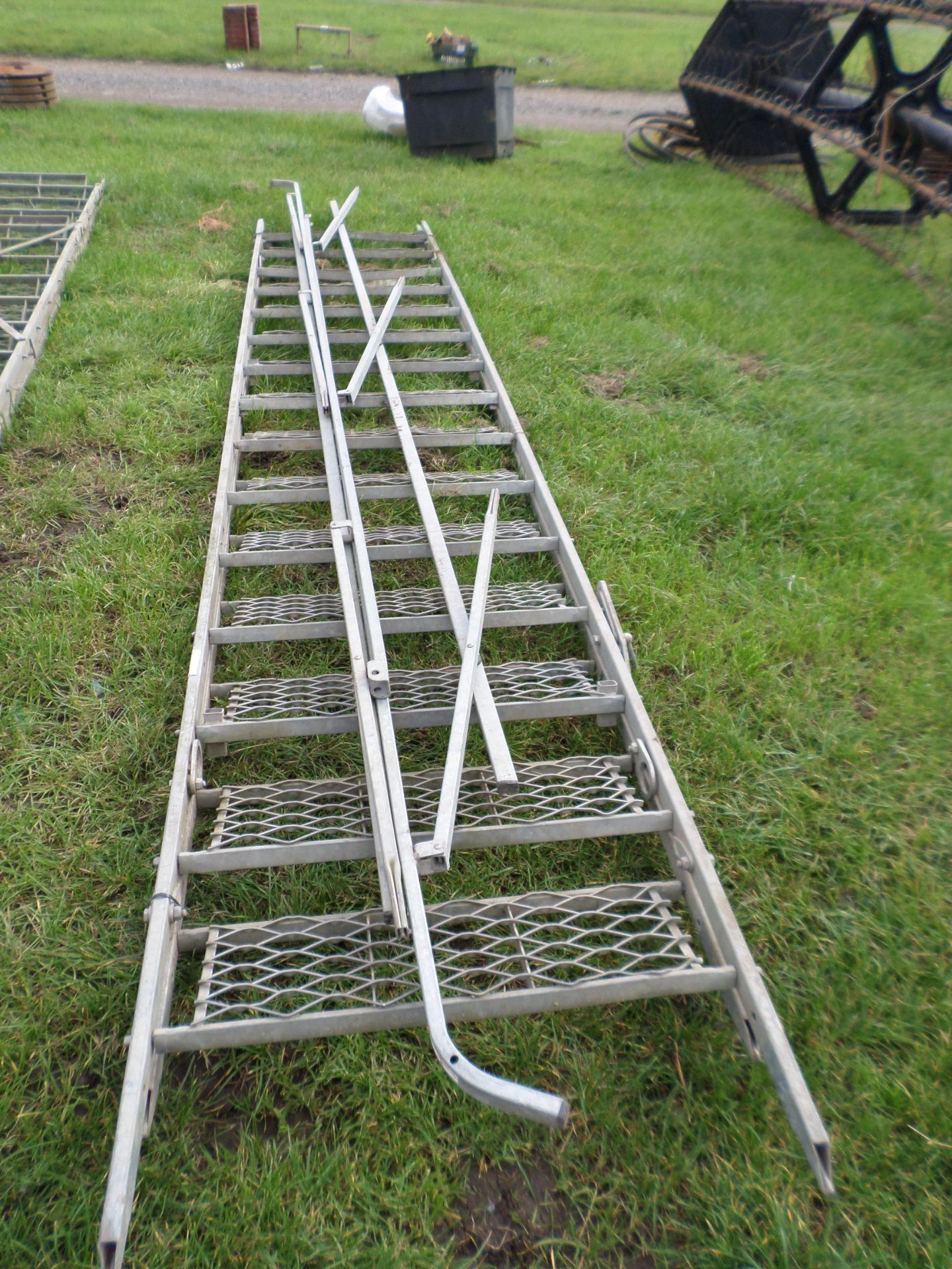 Galvanised steps c/w handrail