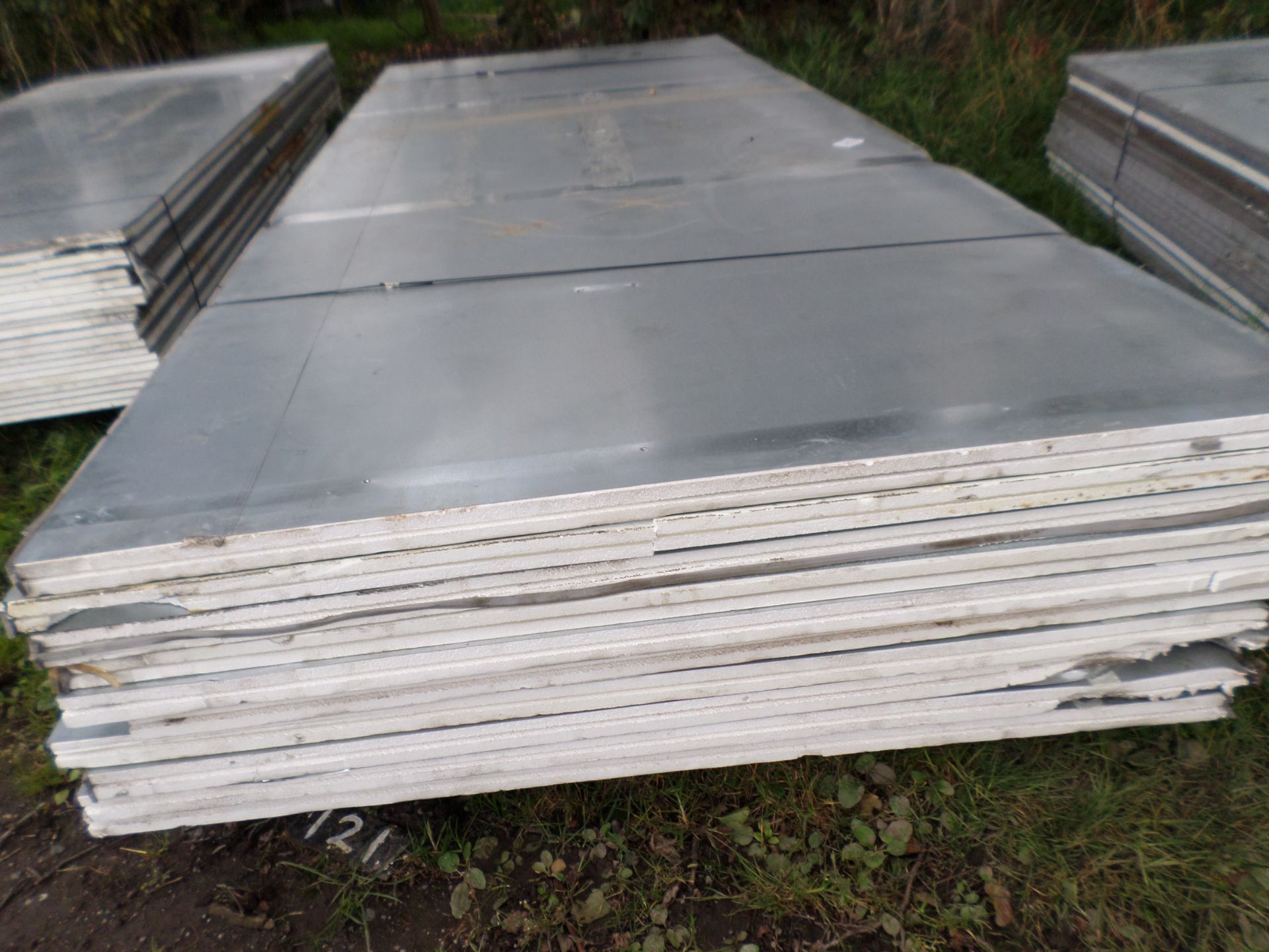 10 insulated building panels, galvanised sheet both sides, 12'x5'x2" NO VAT