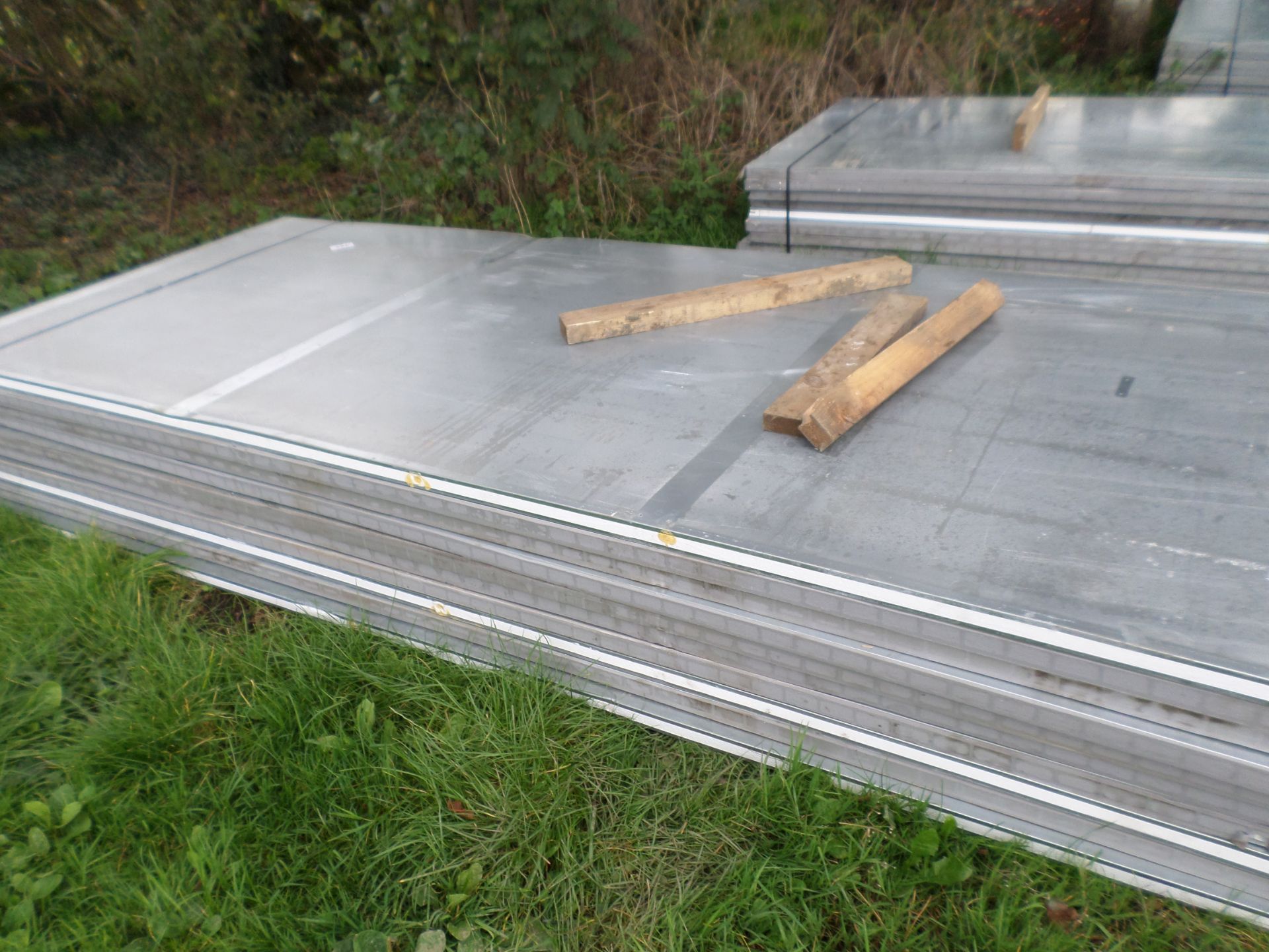 10 insulated building panels, galvanised sheet both sides, 12'x5'x2" NO VAT