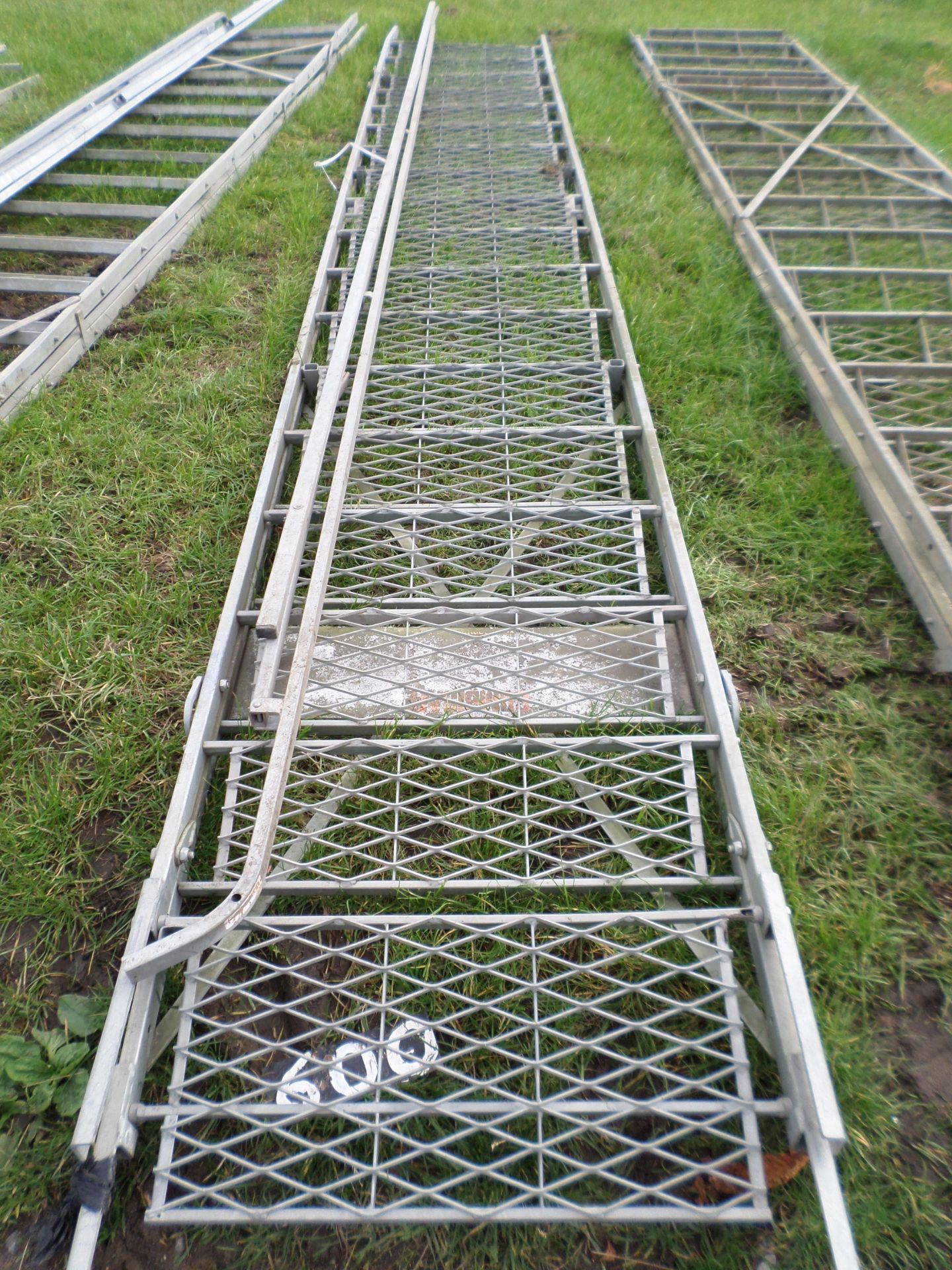 Galvanised steps c/w handrail