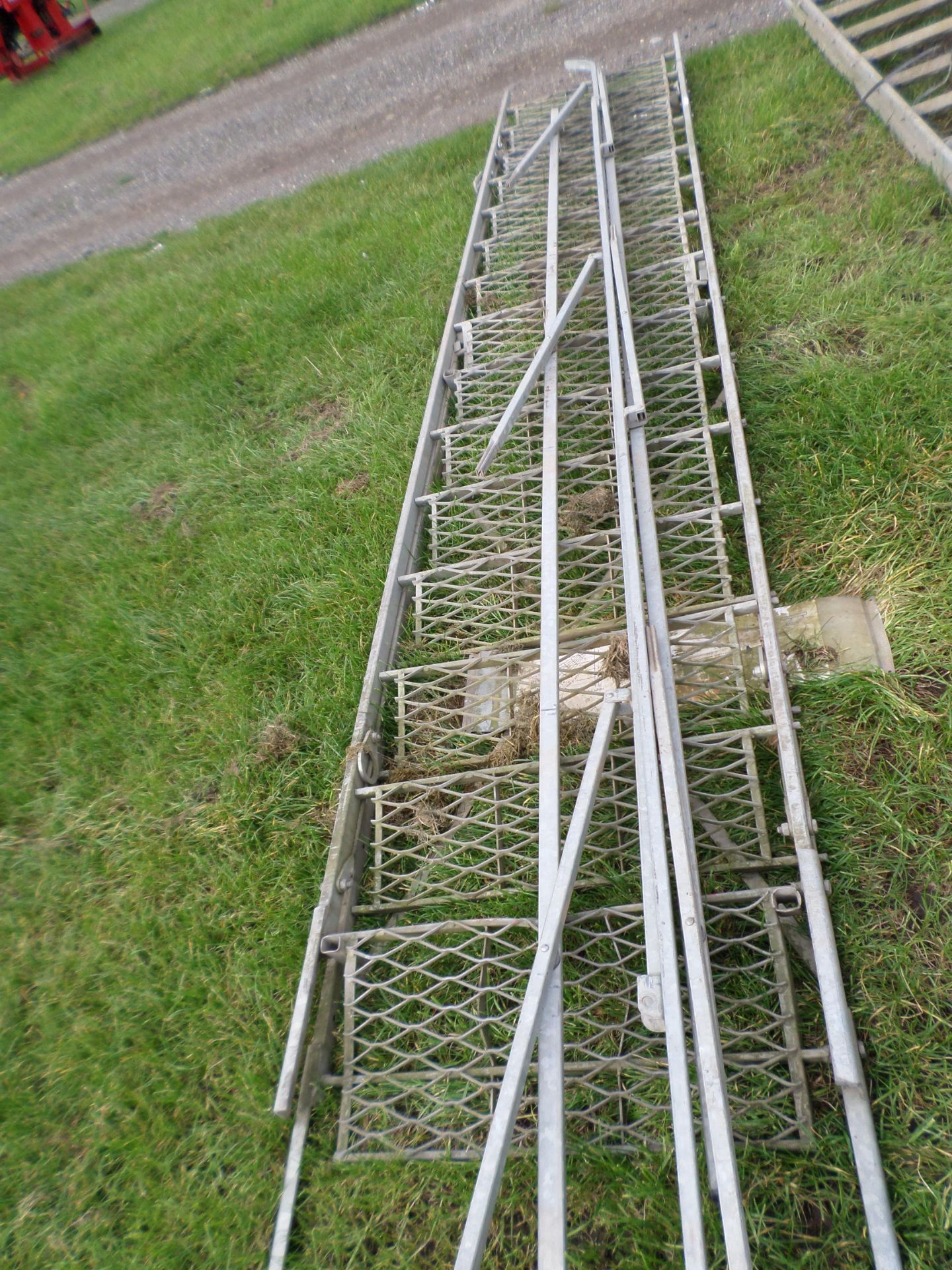 Galvanised steps c/w handrail - Image 2 of 2