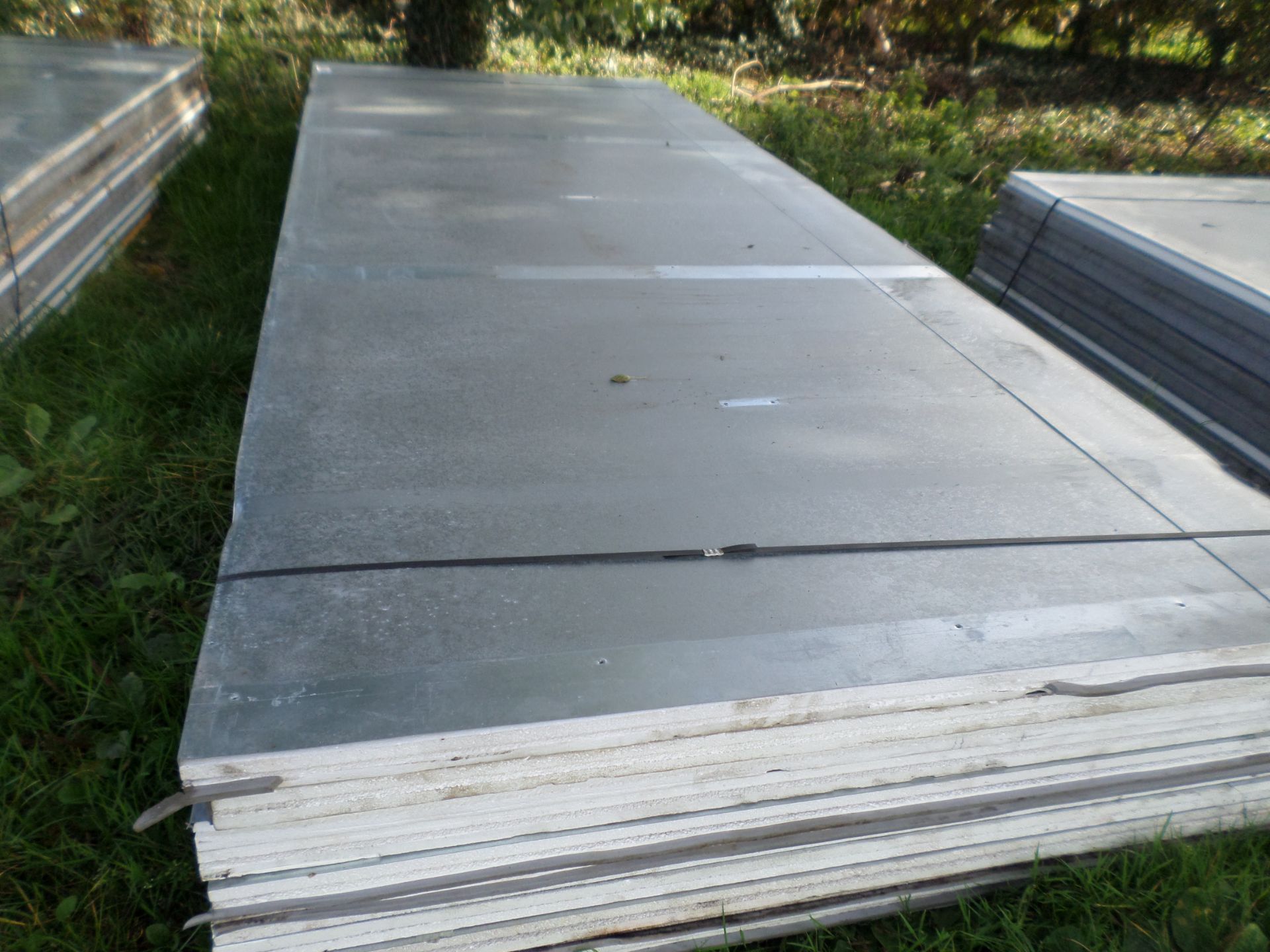 10 insulated building panels, galvanised sheet both sides, 12'x5'x2" NO VAT