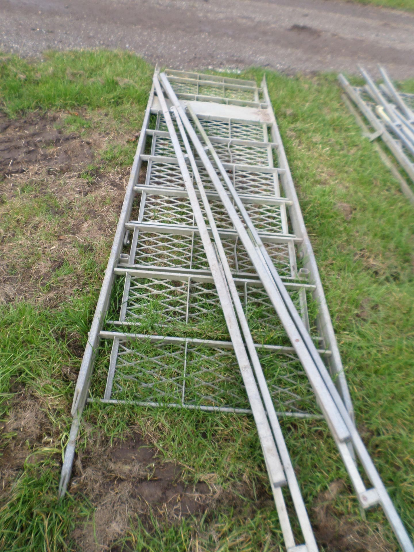 Galvanised steps c/w handrail - Image 2 of 2