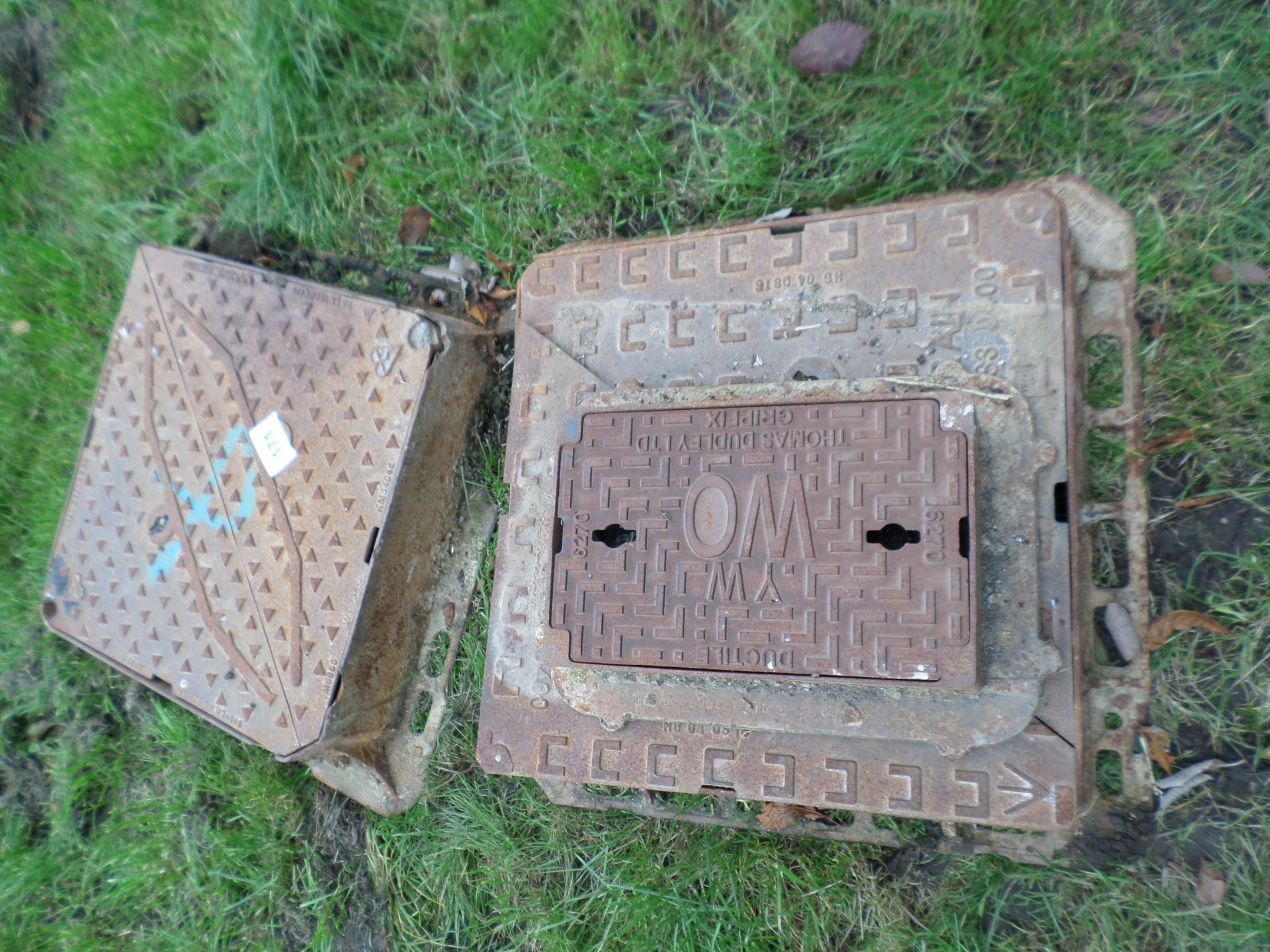 3 heavy duty cast iron manhole covers NO VAT