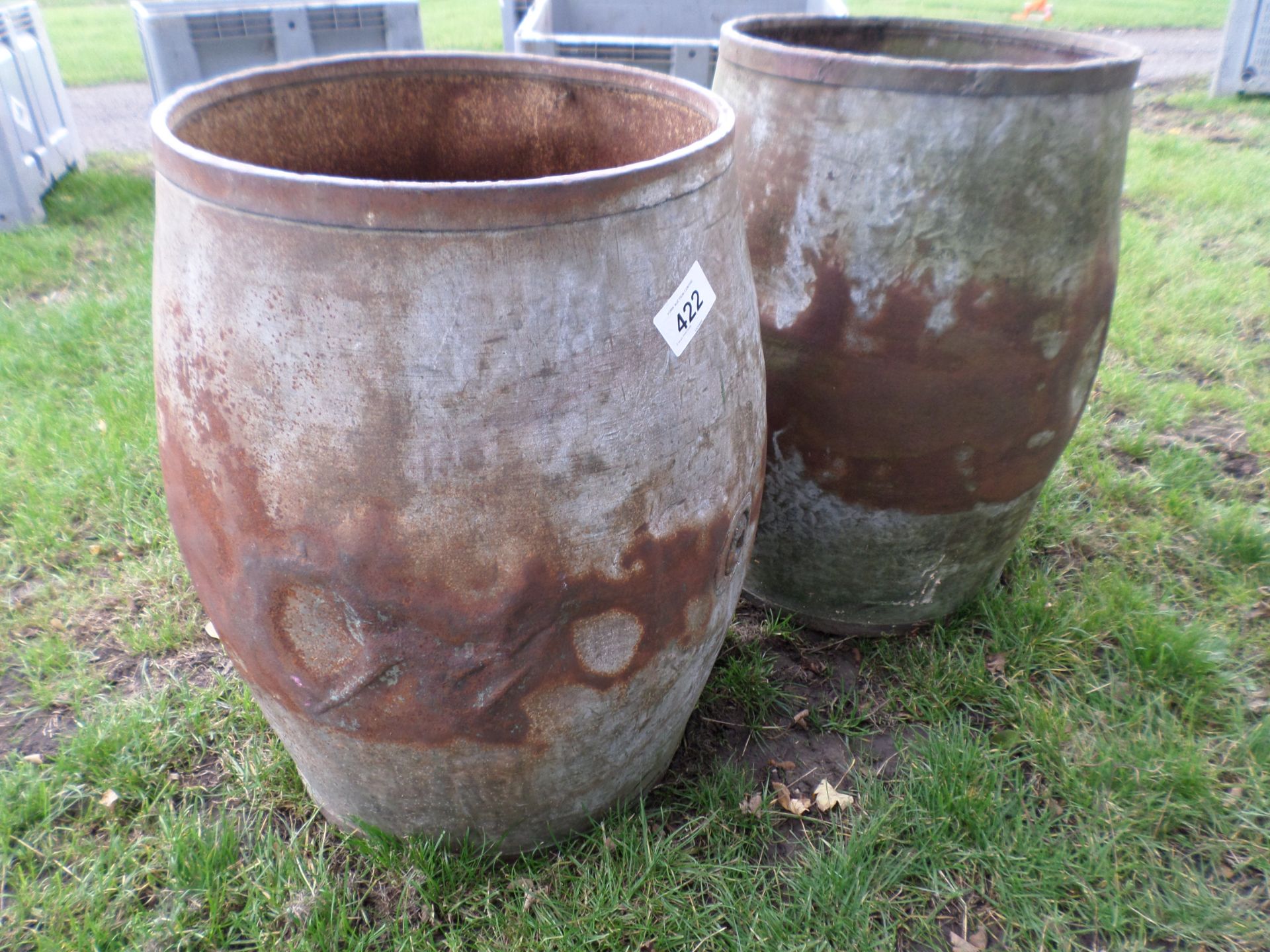 2 large steel tubs NO VAT