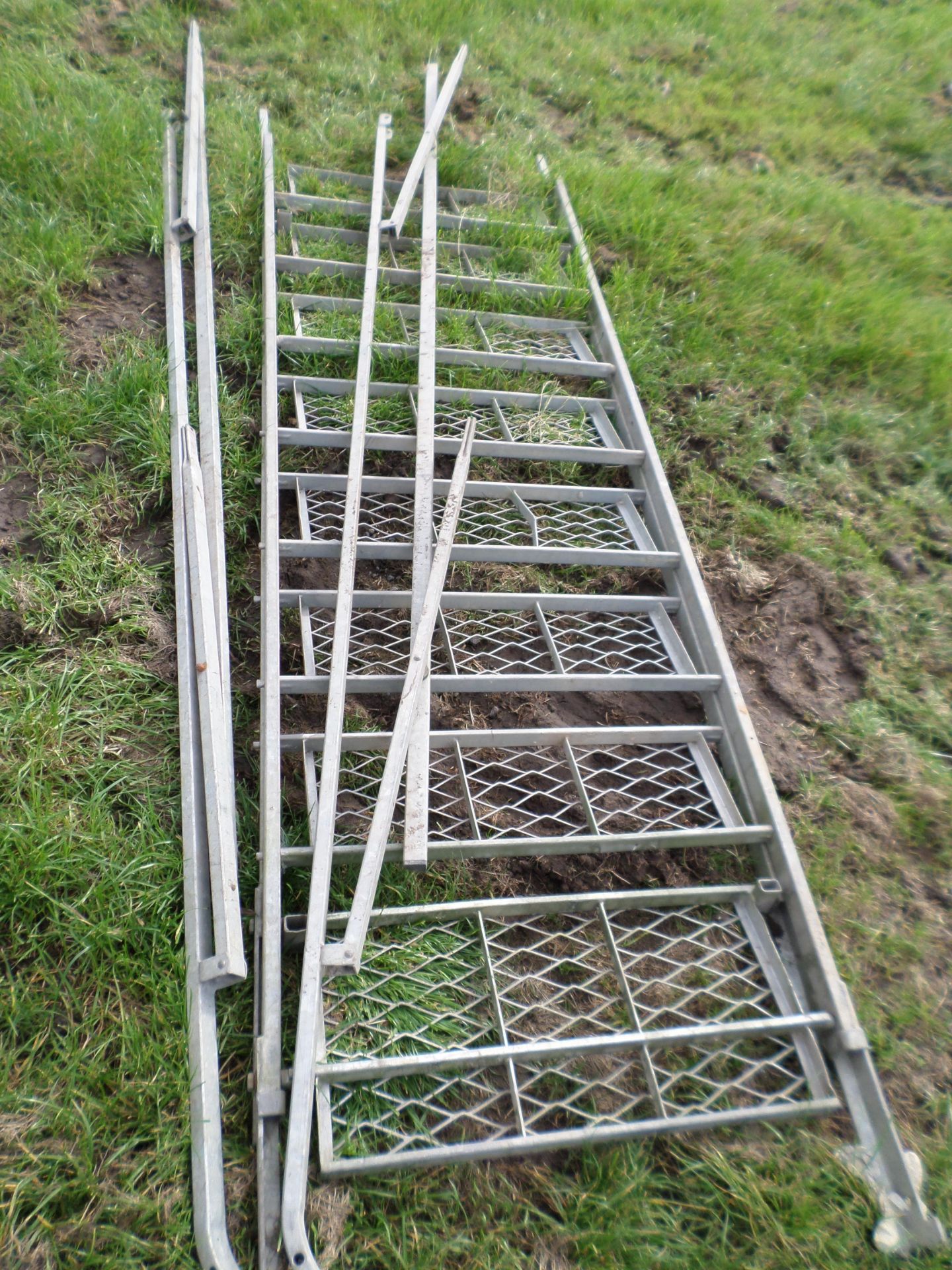 Galvanised steps c/w handrail